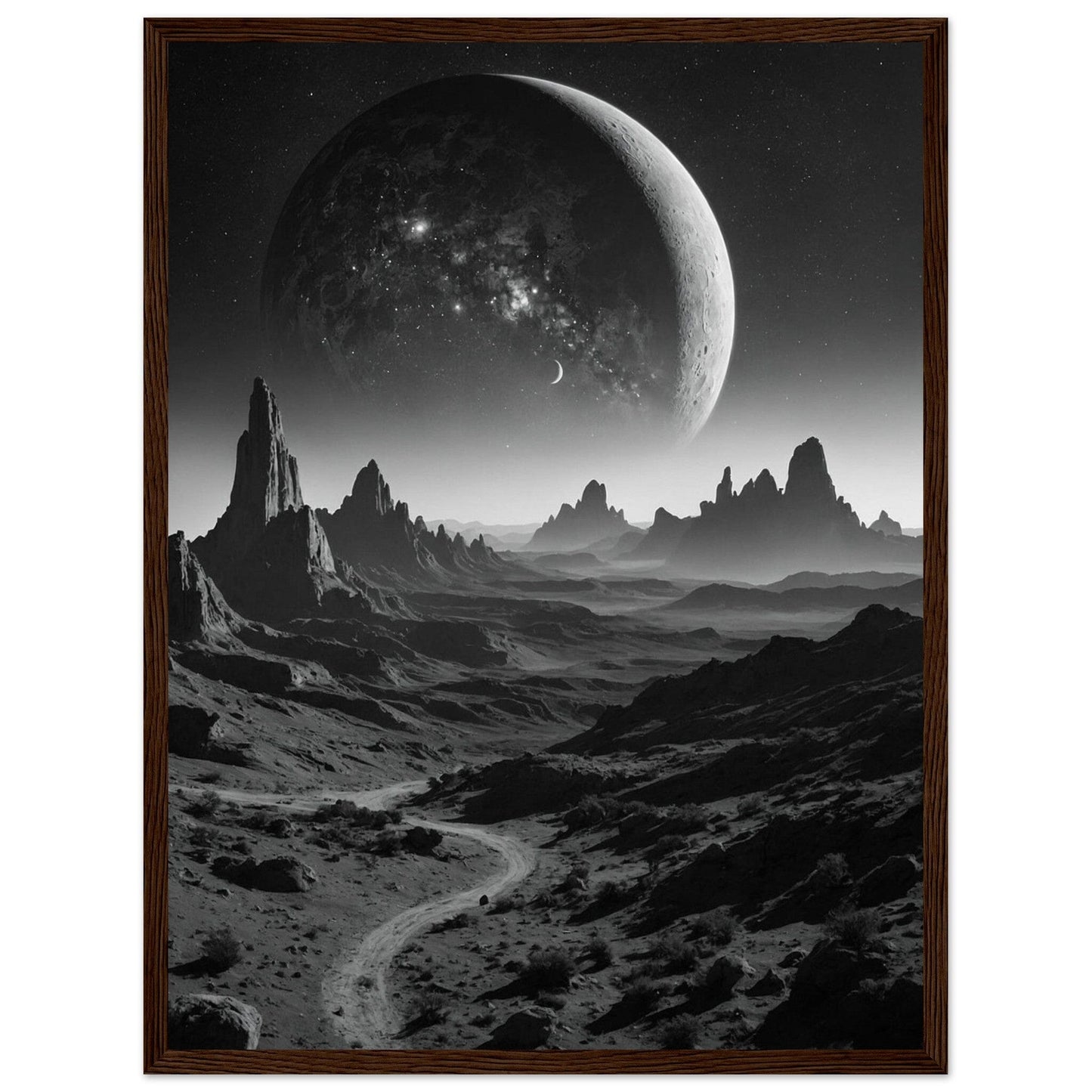 Premium Matte Paper Wooden Framed Poster - Exklusive Kunst in stilvollen Holzrahmen Print Material Modern Masterpieces 45x60 cm / 18x24″ Dark wood frame