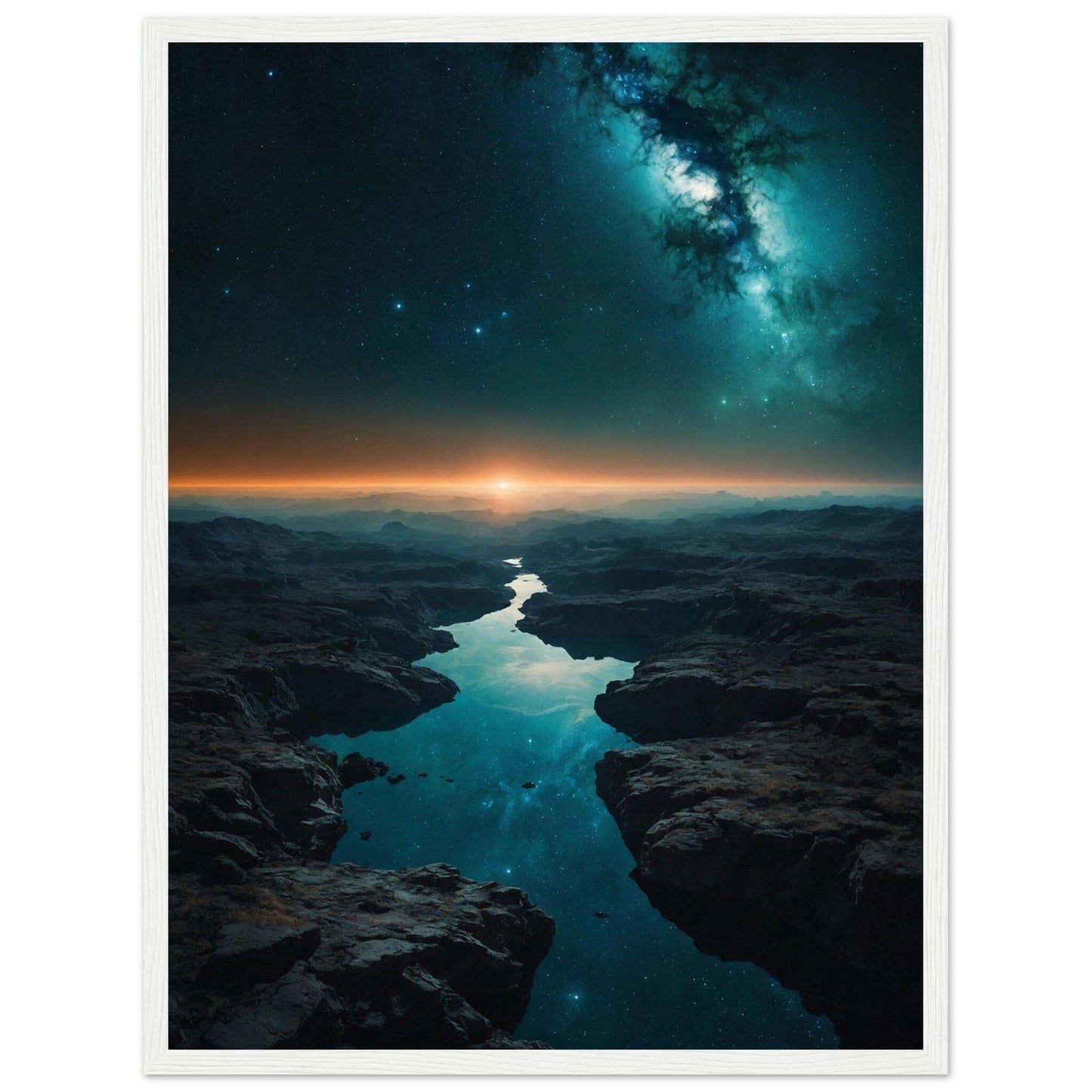 Premium Matte Paper Wooden Framed Poster - Exklusive Kunst in stilvollen Holzrahmen Print Material Modern Masterpieces 45x60 cm / 18x24″ White frame