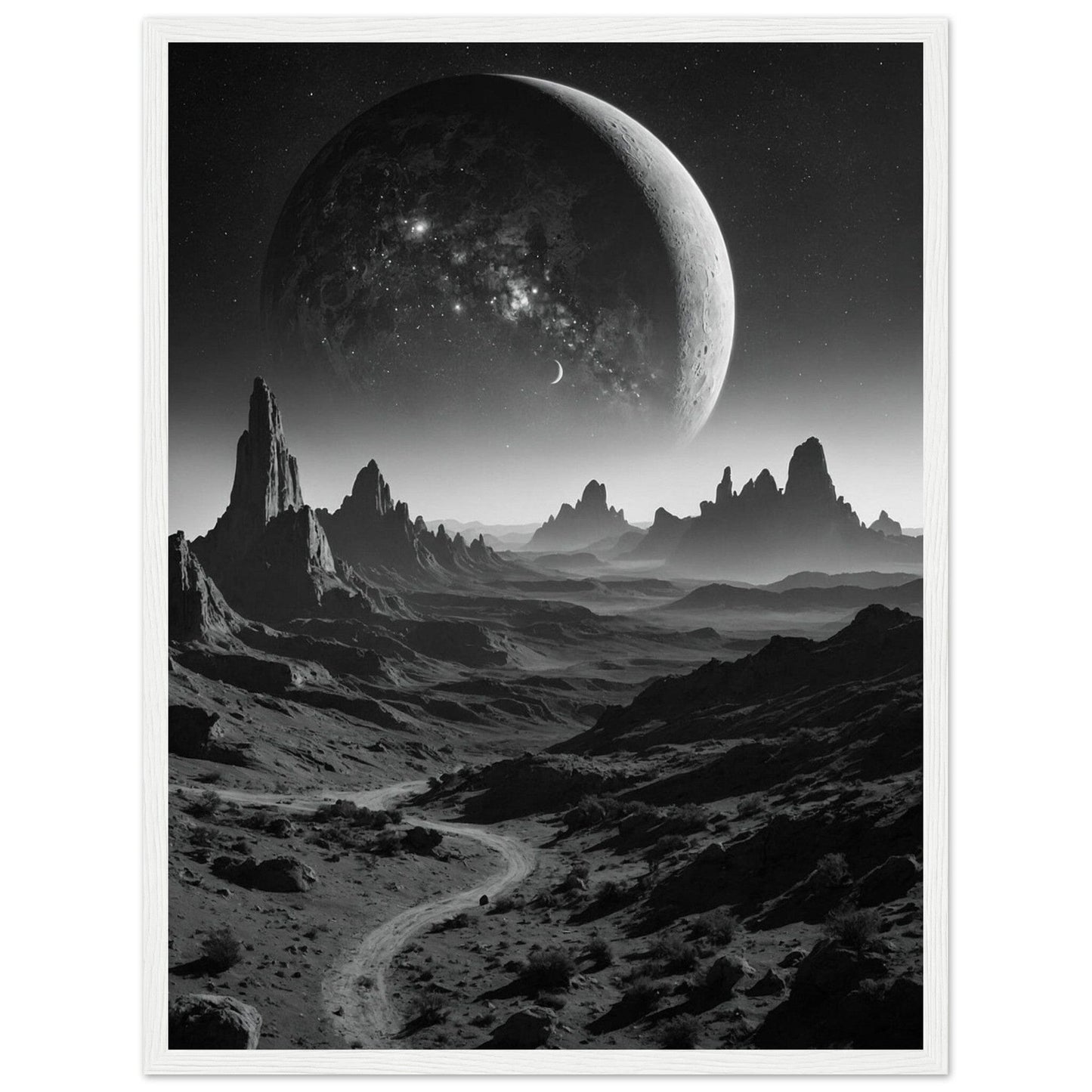 Premium Matte Paper Wooden Framed Poster - Exklusive Kunst in stilvollen Holzrahmen Print Material Modern Masterpieces 45x60 cm / 18x24″ White frame