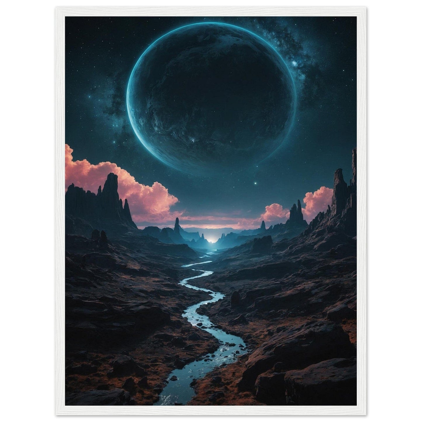 Premium Matte Paper Wooden Framed Poster - Exklusive Kunst in stilvollen Holzrahmen Print Material Modern Masterpieces 45x60 cm / 18x24″ White frame