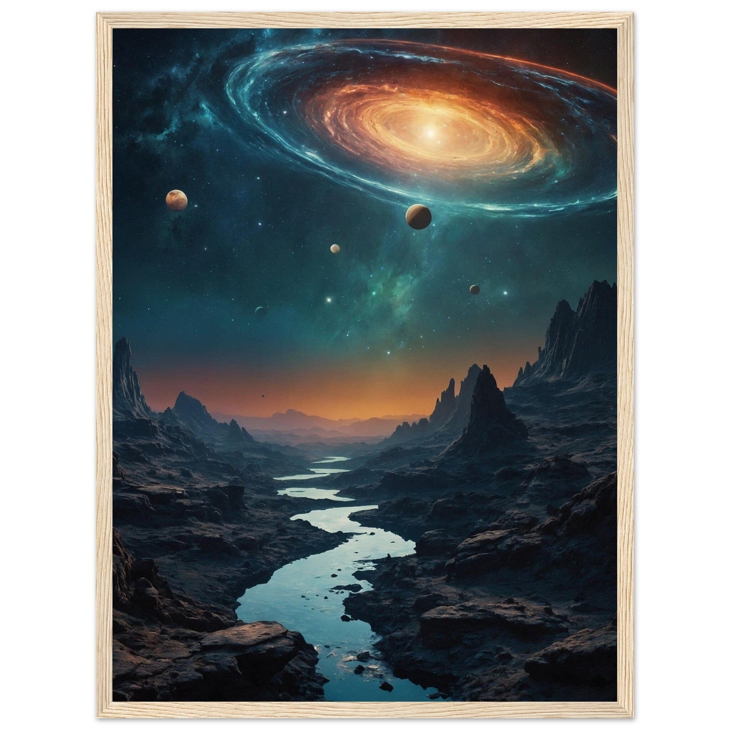 Premium Matte Paper Wooden Framed Poster - Exklusive Kunst in stilvollen Holzrahmen Print Material Modern Masterpieces 45x60 cm / 18x24″ Wood frame