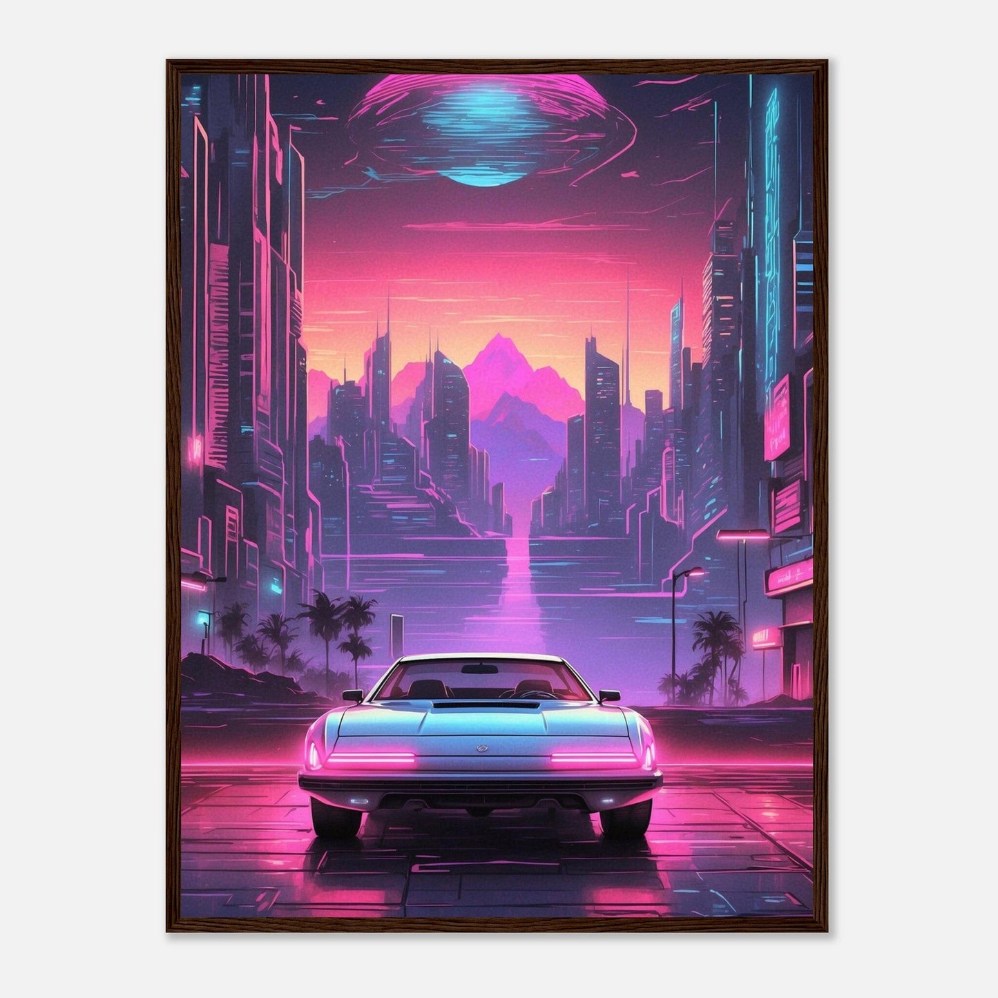 Premium Matte Paper Wooden Framed Poster - Exklusive Kunst in stilvollen Holzrahmen Print Material Modern Masterpieces 60x80 cm / 24x32″ Dark wood frame
