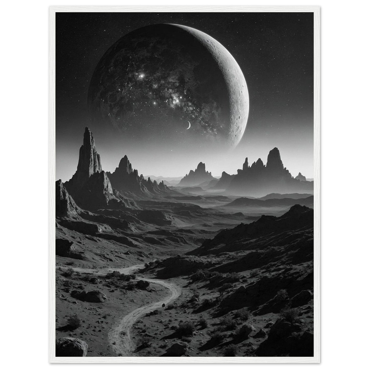 Premium Matte Paper Wooden Framed Poster - Exklusive Kunst in stilvollen Holzrahmen Print Material Modern Masterpieces 60x80 cm / 24x32″ White frame