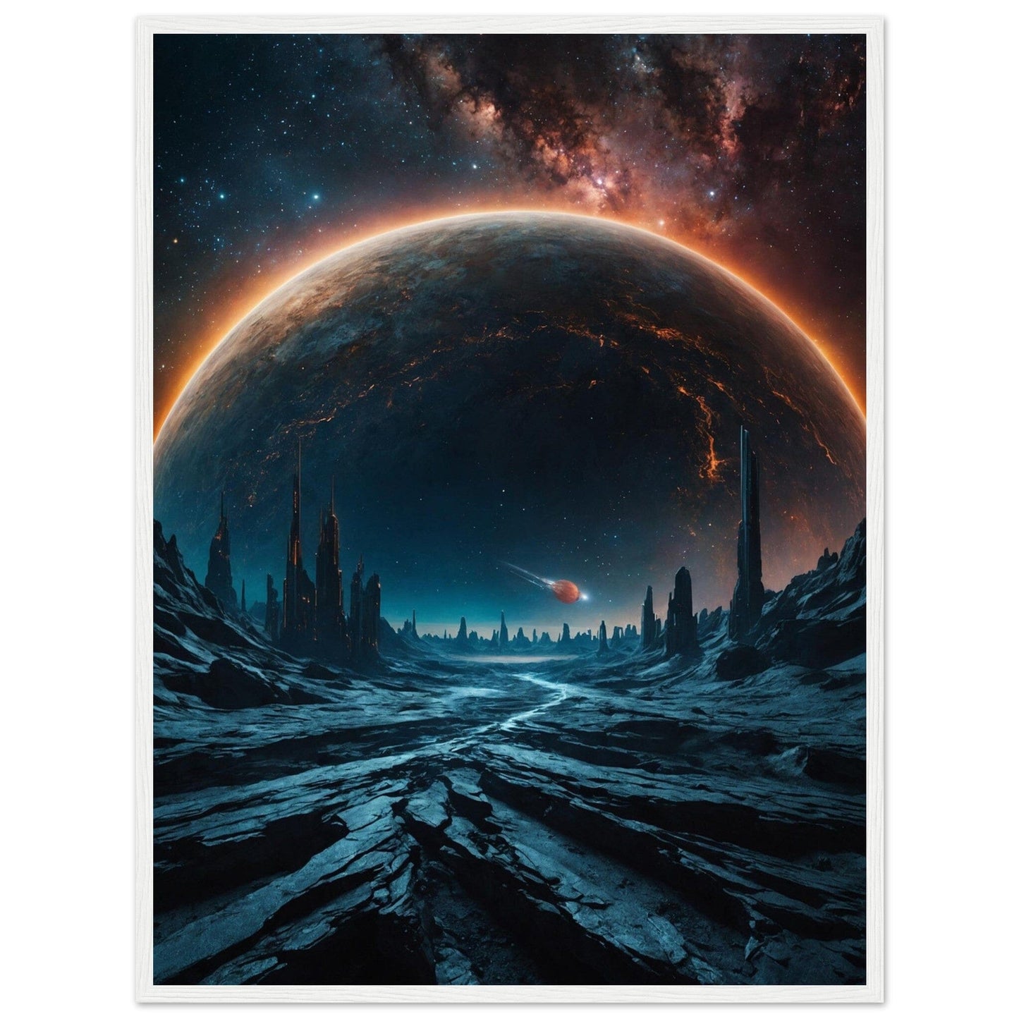 Premium Matte Paper Wooden Framed Poster - Exklusive Kunst in stilvollen Holzrahmen Print Material Modern Masterpieces 60x80 cm / 24x32″ White frame