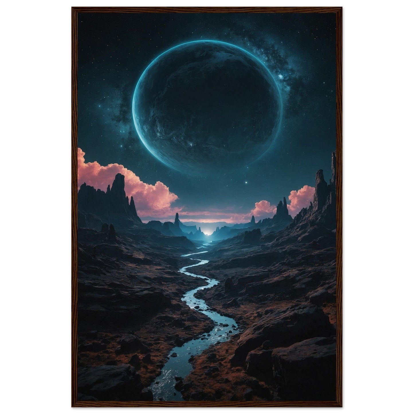 Premium Matte Paper Wooden Framed Poster - Exklusive Kunst in stilvollen Holzrahmen Print Material Modern Masterpieces 60x90 cm / 24x36″ Dark wood frame