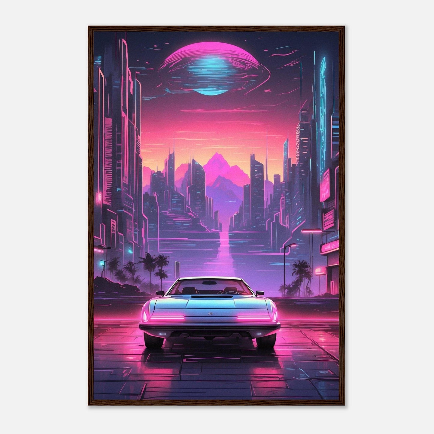 Premium Matte Paper Wooden Framed Poster - Exklusive Kunst in stilvollen Holzrahmen Print Material Modern Masterpieces 60x90 cm / 24x36″ Dark wood frame