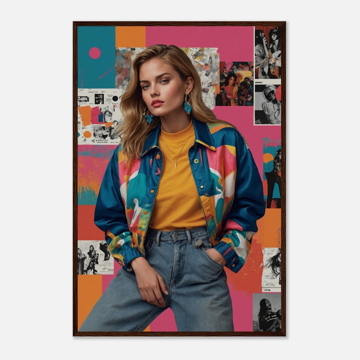 Premium Matte Paper Wooden Framed Poster - Exklusive Kunst in stilvollen Holzrahmen Print Material Modern Masterpieces 60x90 cm / 24x36″ Dark wood frame