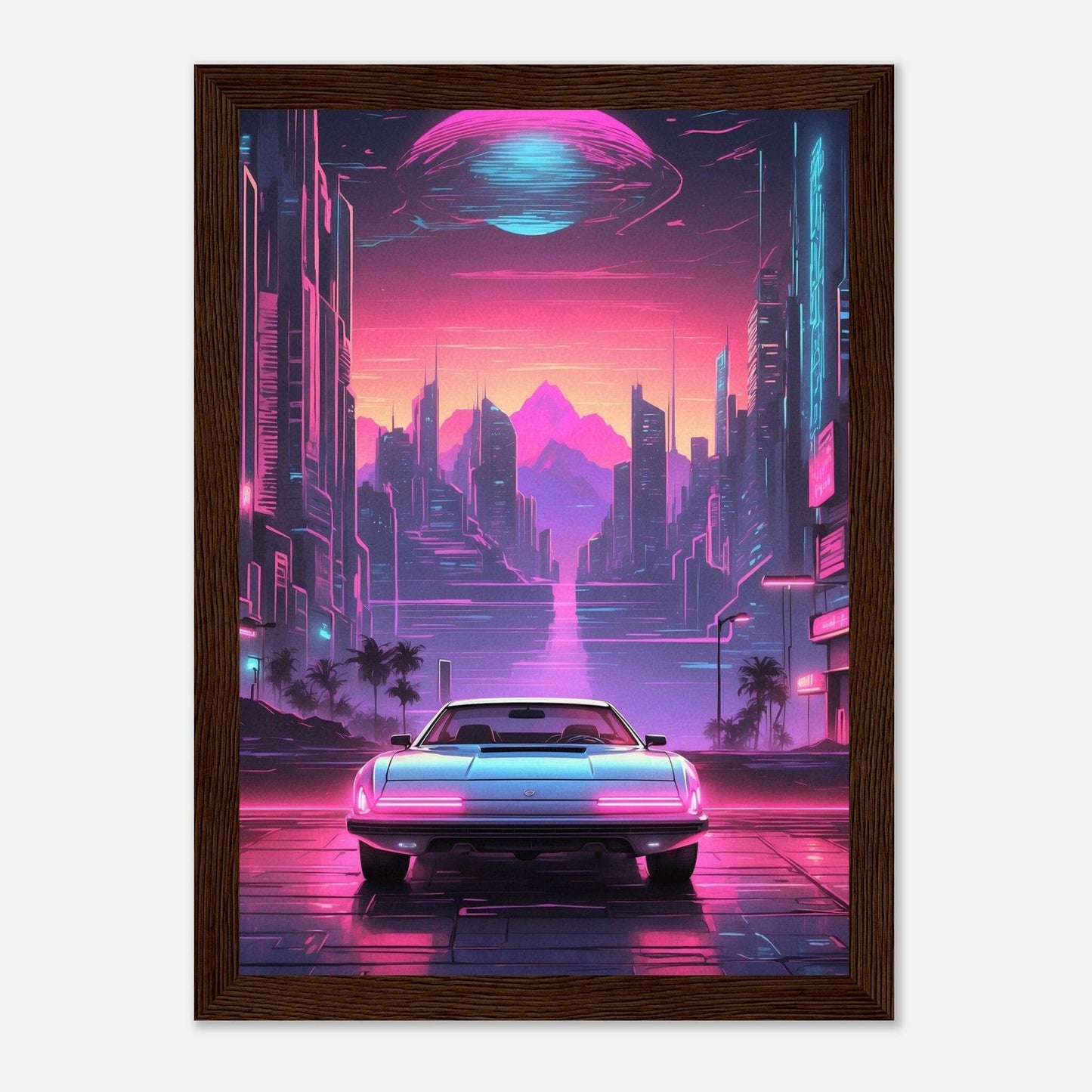 Premium Matte Paper Wooden Framed Poster - Exklusive Kunst in stilvollen Holzrahmen Print Material Modern Masterpieces A4 21x29.7 cm / 8x12″ Dark wood frame