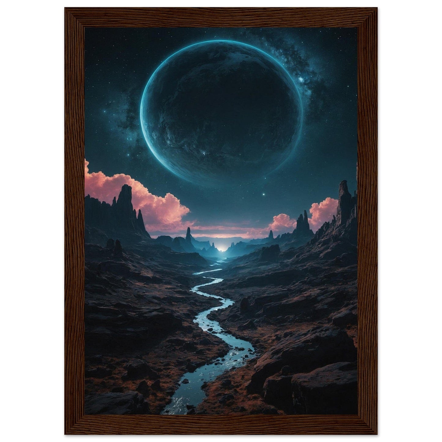 Premium Matte Paper Wooden Framed Poster - Exklusive Kunst in stilvollen Holzrahmen Print Material Modern Masterpieces A4 21x29.7 cm / 8x12″ Dark wood frame