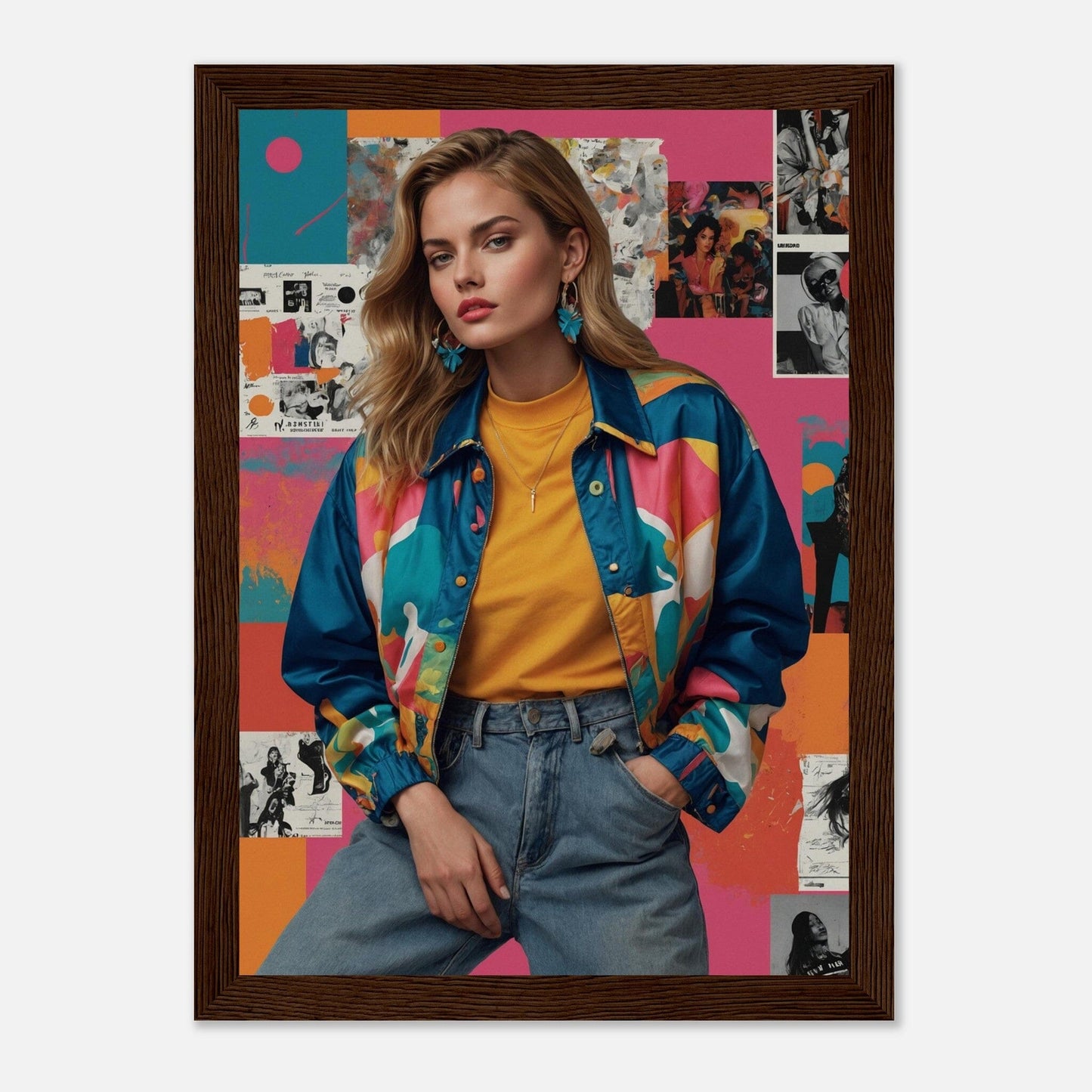 Premium Matte Paper Wooden Framed Poster - Exklusive Kunst in stilvollen Holzrahmen Print Material Modern Masterpieces A4 21x29.7 cm / 8x12″ Dark wood frame