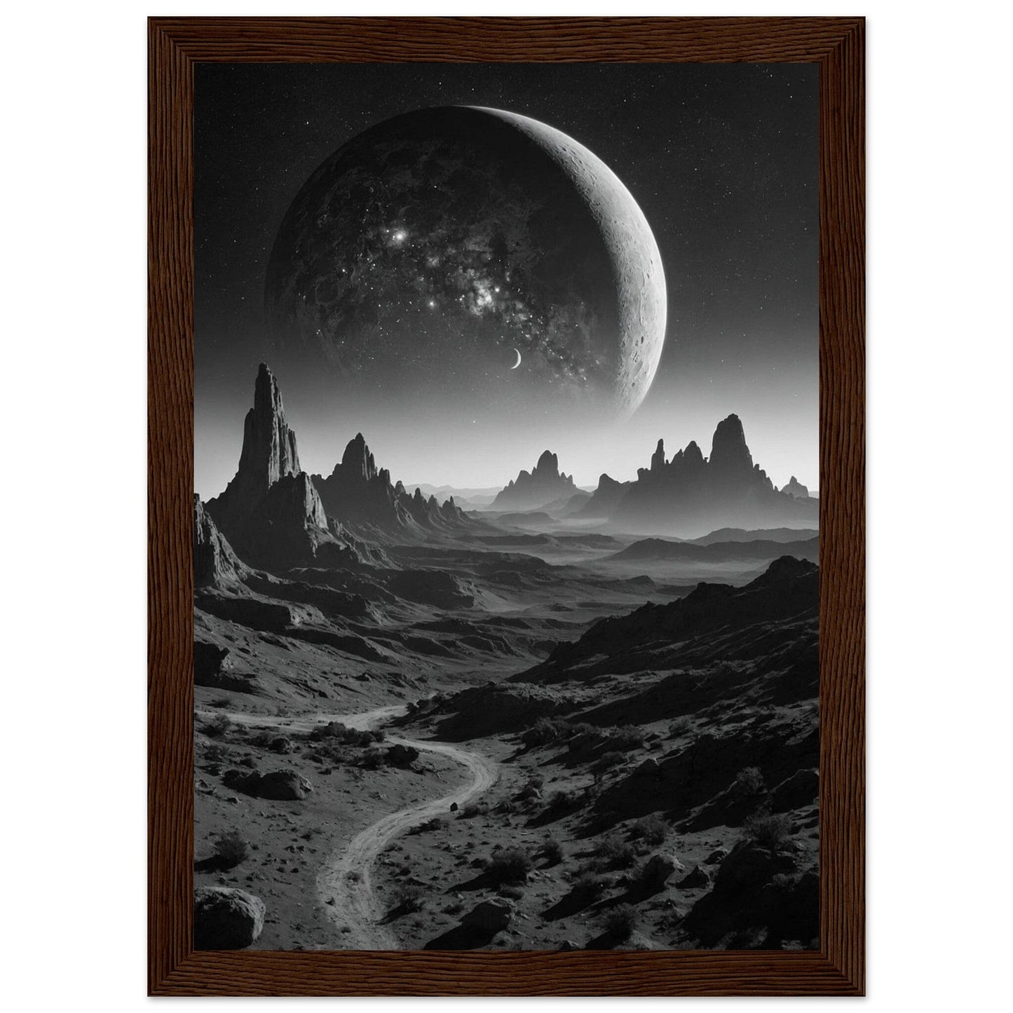 Premium Matte Paper Wooden Framed Poster - Exklusive Kunst in stilvollen Holzrahmen Print Material Modern Masterpieces A4 21x29.7 cm / 8x12″ Dark wood frame