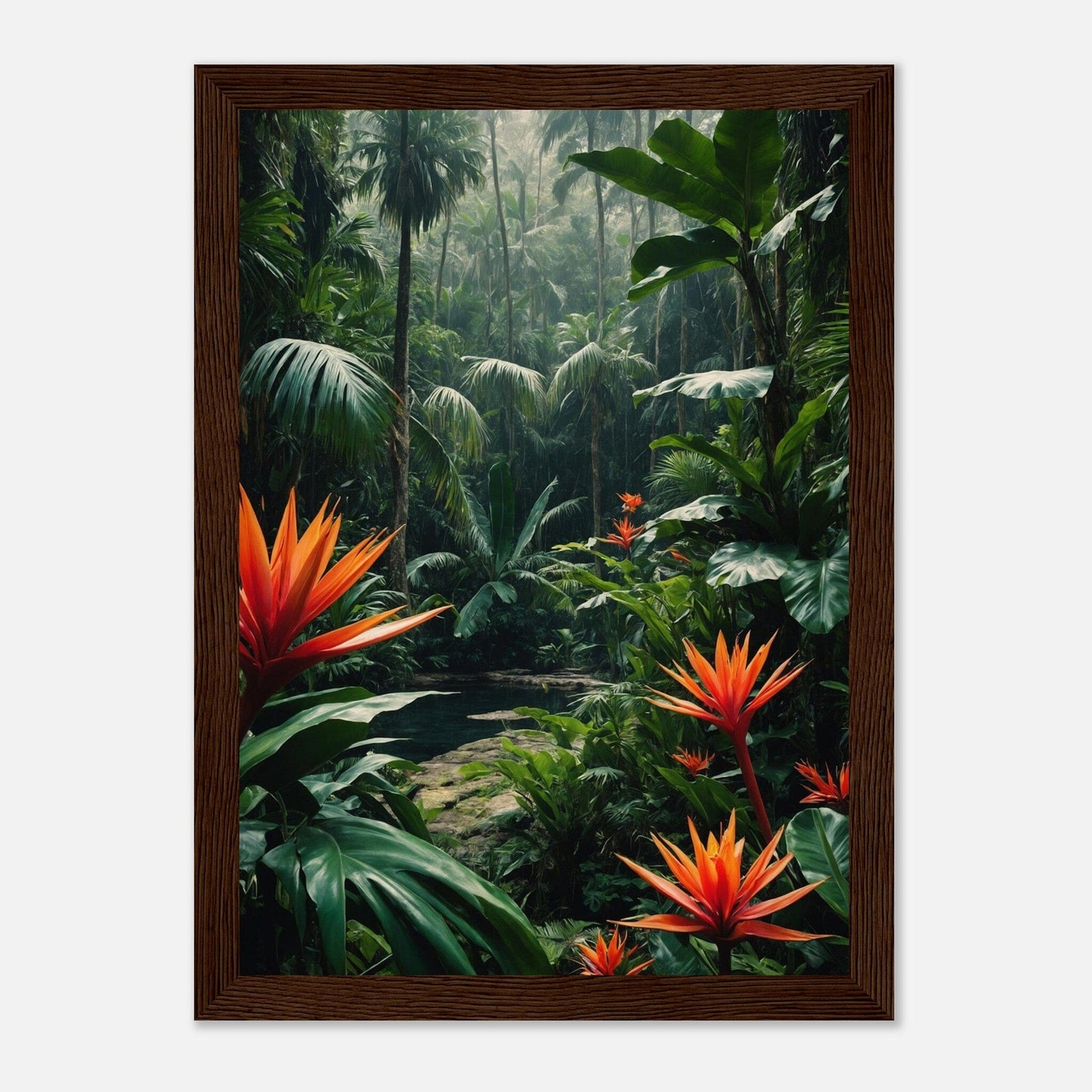 Premium Matte Paper Wooden Framed Poster - Exklusive Kunst in stilvollen Holzrahmen Print Material Modern Masterpieces A4 21x29.7 cm / 8x12″ Dark wood frame