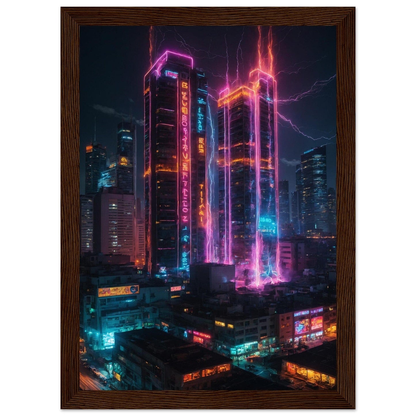 Premium Matte Paper Wooden Framed Poster - Exklusive Kunst in stilvollen Holzrahmen Print Material Modern Masterpieces A4 21x29.7 cm / 8x12″ Dark wood frame
