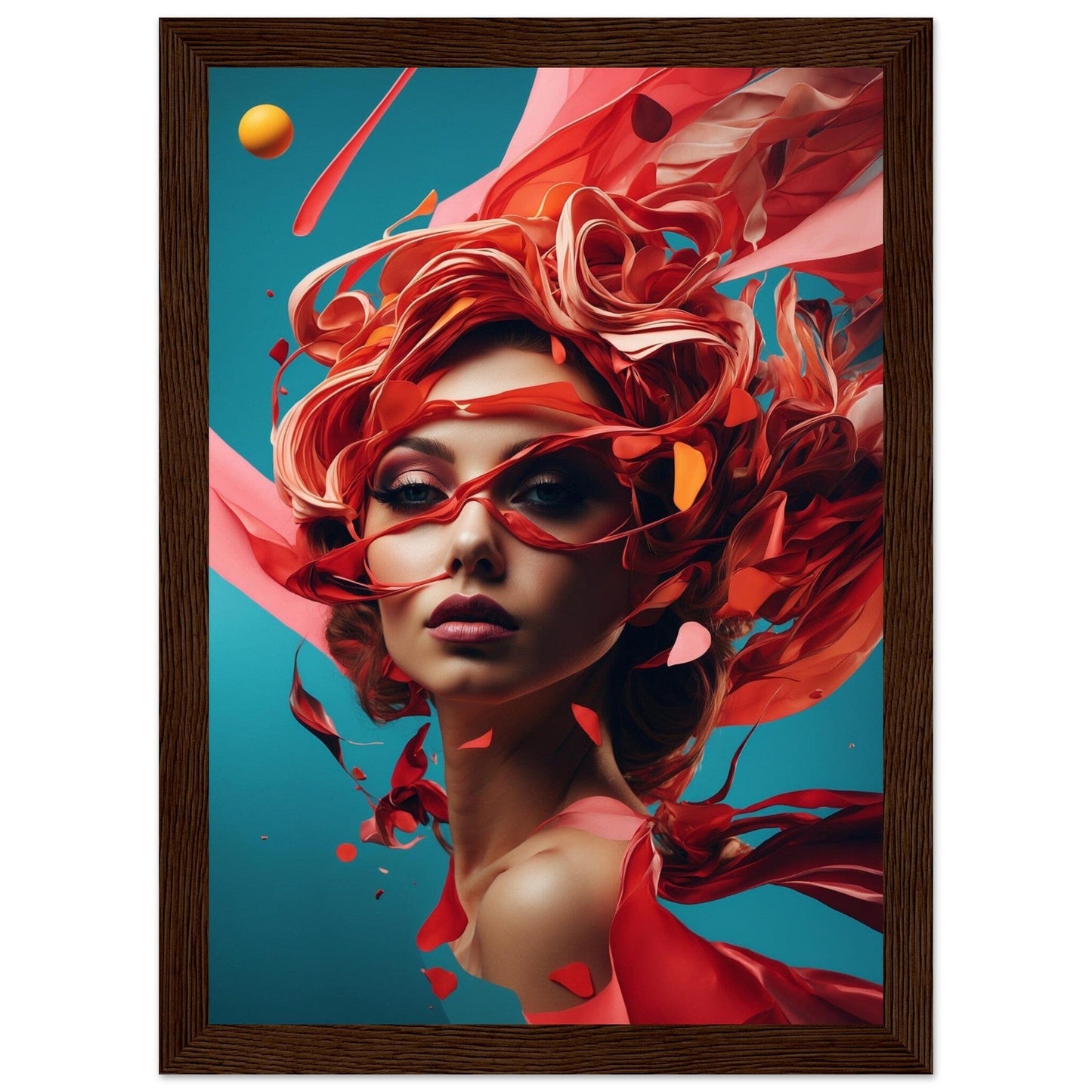 Premium Matte Paper Wooden Framed Poster - Exklusive Kunst in stilvollen Holzrahmen Print Material Modern Masterpieces A4 21x29.7 cm / 8x12″ Dark wood frame