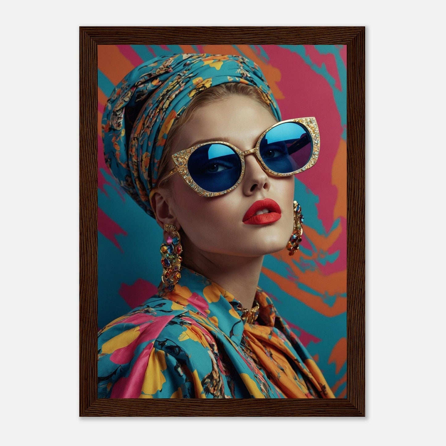 Premium Matte Paper Wooden Framed Poster - Exklusive Kunst in stilvollen Holzrahmen Print Material Modern Masterpieces A4 21x29.7 cm / 8x12″ Dark wood frame