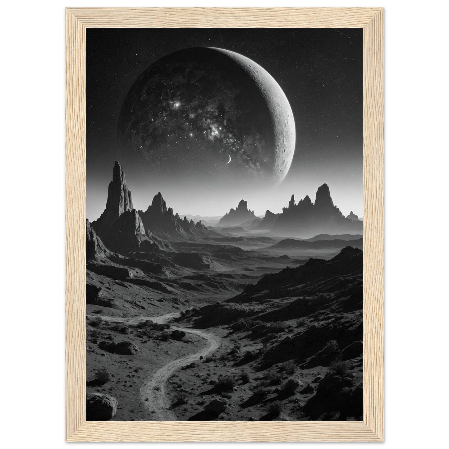 Premium Matte Paper Wooden Framed Poster - Exklusive Kunst in stilvollen Holzrahmen Print Material Modern Masterpieces A4 21x29.7 cm / 8x12″ Wood frame