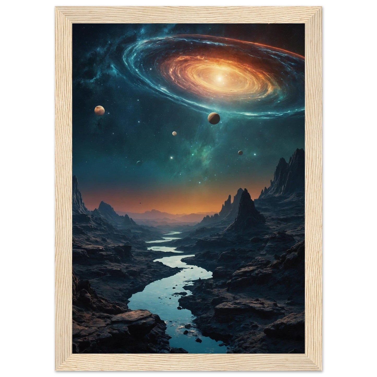 Premium Matte Paper Wooden Framed Poster - Exklusive Kunst in stilvollen Holzrahmen Print Material Modern Masterpieces A4 21x29.7 cm / 8x12″ Wood frame