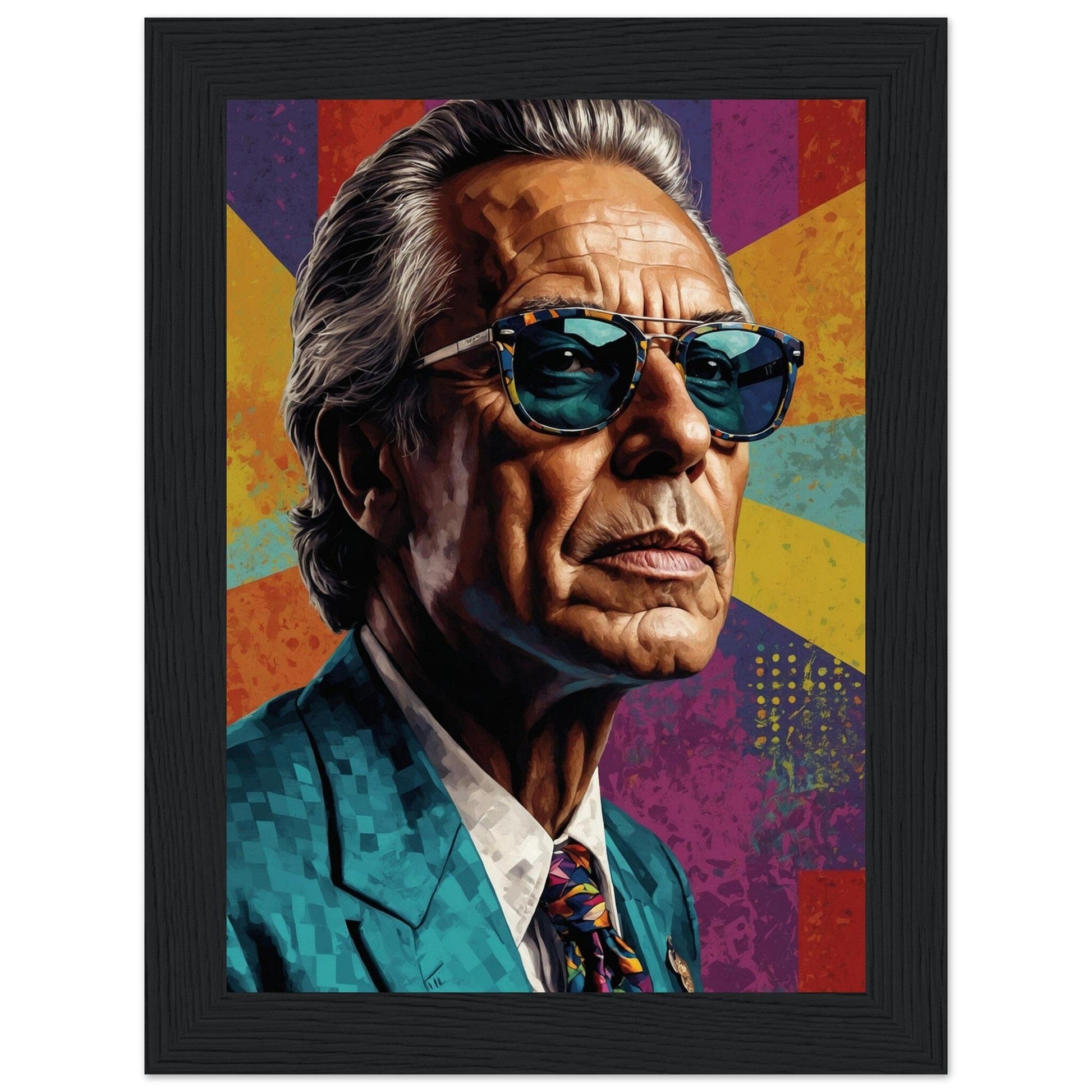 Cultural Icons: Vibrant Portraiture Print Material Modern Masterpieces 13x18 cm / 5x7″ Premium Matte Paper Wooden Framed Poster Vertical