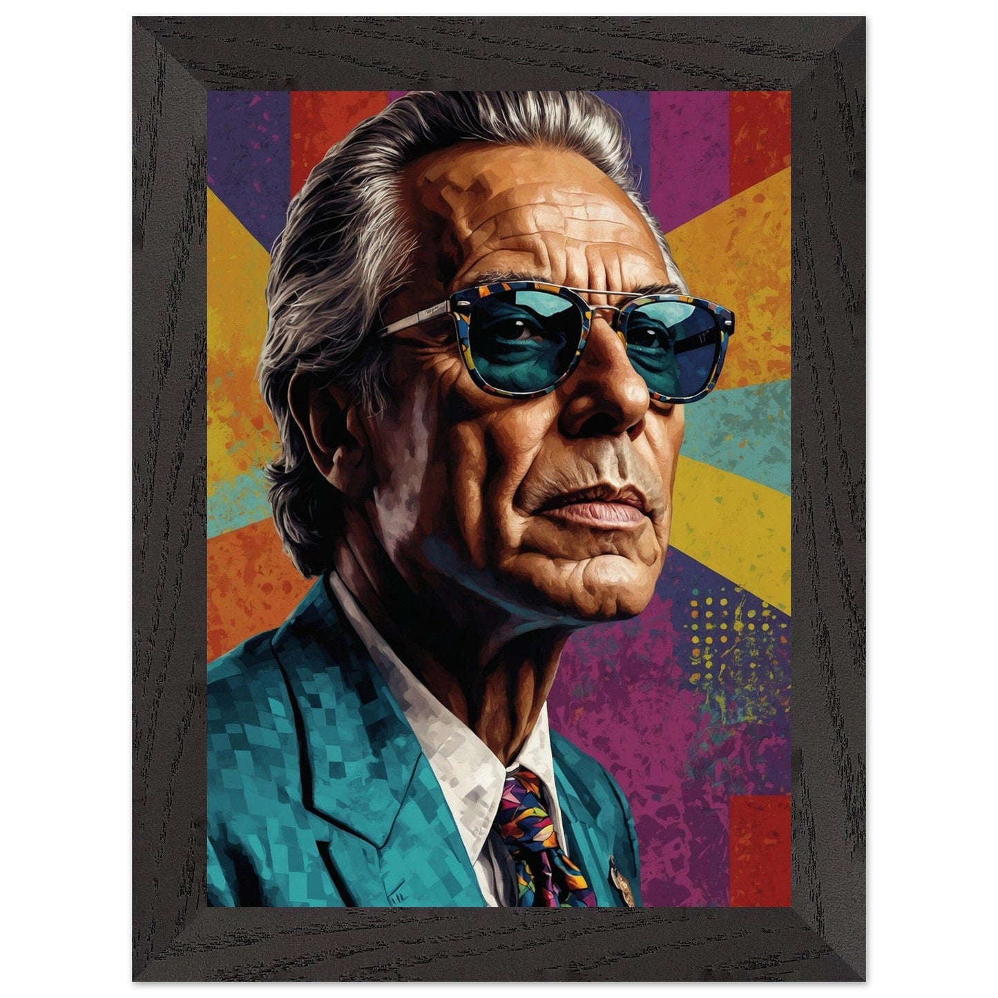 Cultural Icons: Vibrant Portraiture Print Material Modern Masterpieces 13x18 cm / 5x7″ Premium Wooden Framed Poster With Premium Matte Paper Vertical