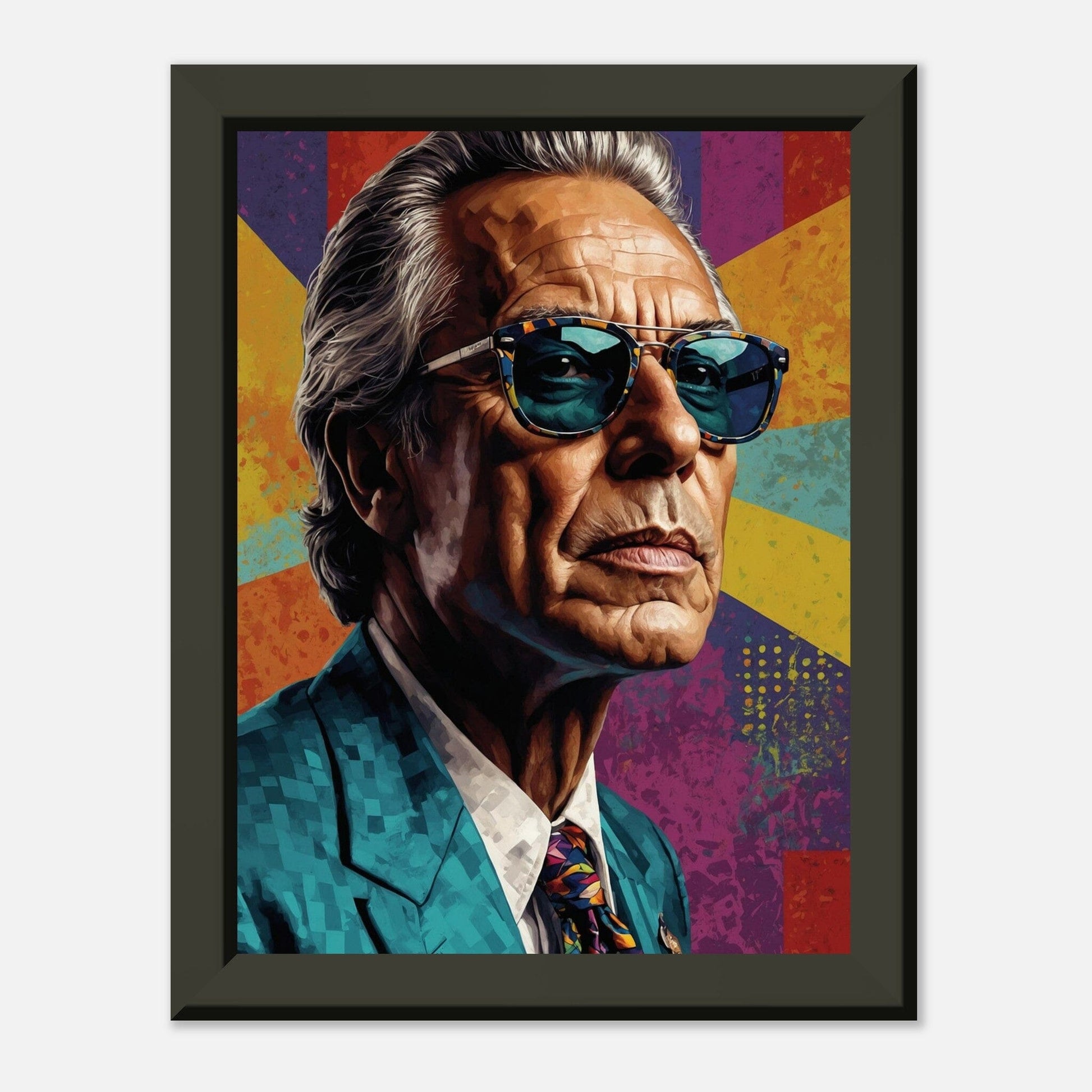 Cultural Icons: Vibrant Portraiture Print Material Modern Masterpieces 15x20 cm / 6x8″ Premium Matte Paper Metal Framed Poster Vertical