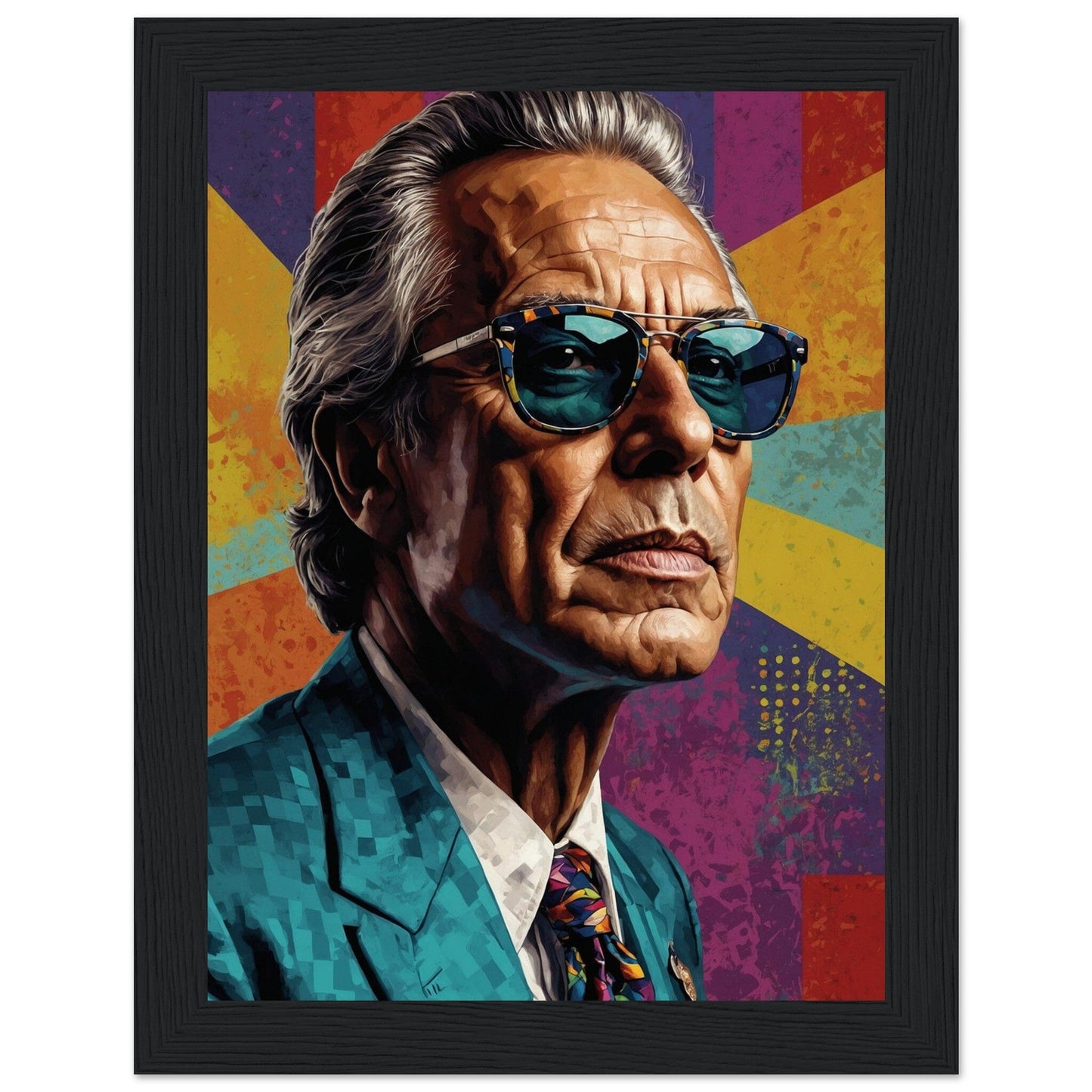 Cultural Icons: Vibrant Portraiture Print Material Modern Masterpieces 15x20 cm / 6x8″ Premium Matte Paper Wooden Framed Poster Vertical