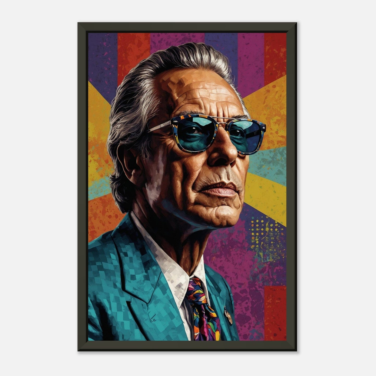Cultural Icons: Vibrant Portraiture Print Material Modern Masterpieces 28x43 cm / XL (11x17″) Premium Matte Paper Metal Framed Poster Vertical