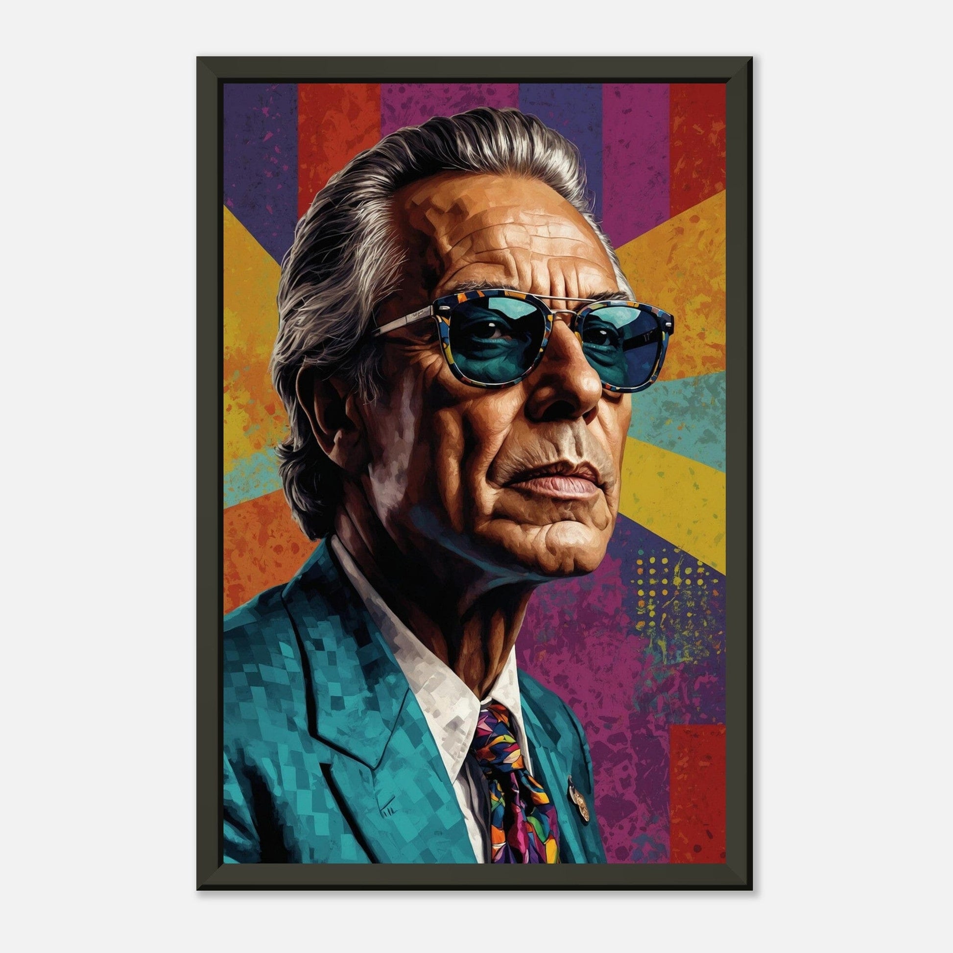 Cultural Icons: Vibrant Portraiture Print Material Modern Masterpieces 28x43 cm / XL (11x17″) Premium Matte Paper Metal Framed Poster Vertical