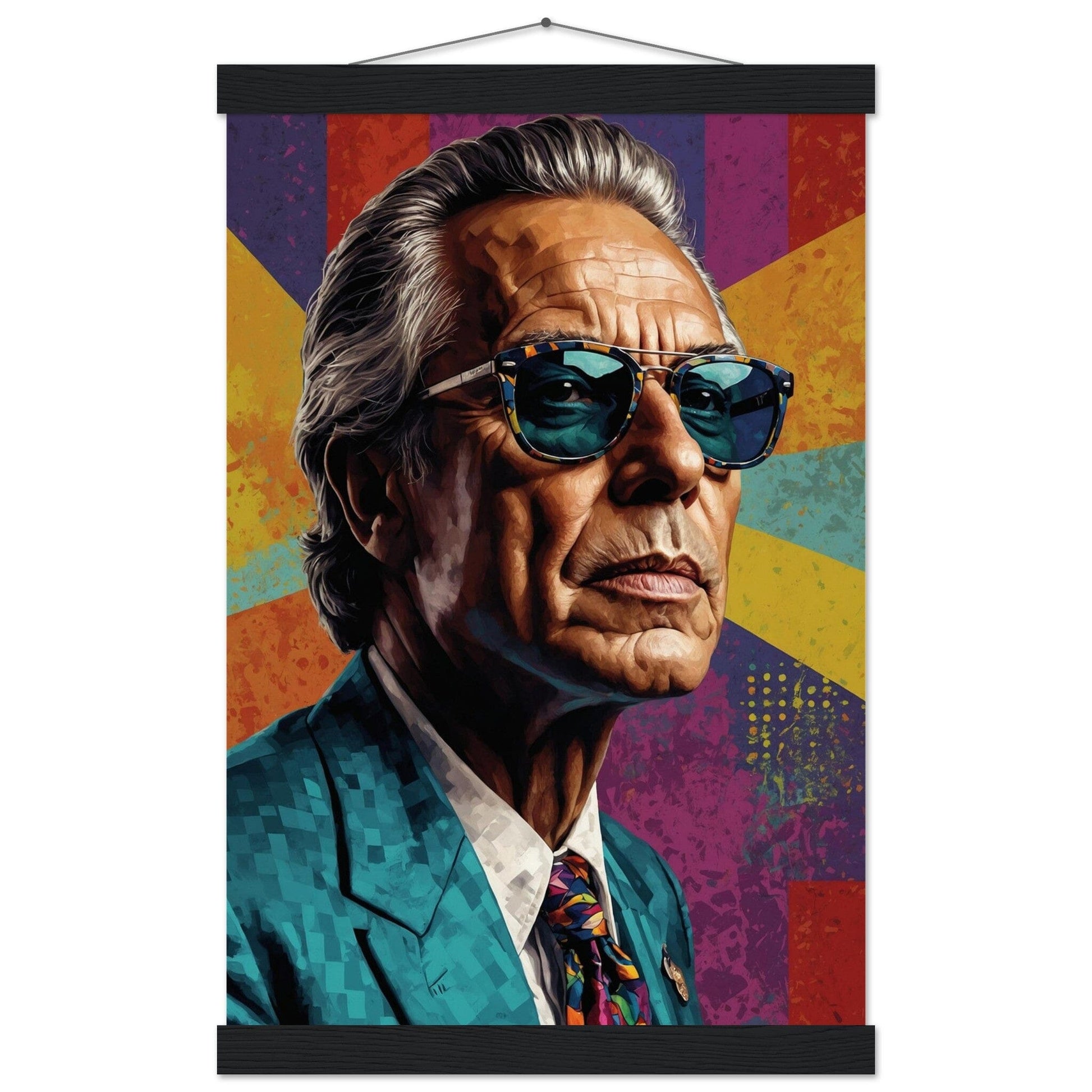 Cultural Icons: Vibrant Portraiture Print Material Modern Masterpieces 28x43 cm / XL (11x17″) Premium Matte Paper Poster with Hanger Vertical