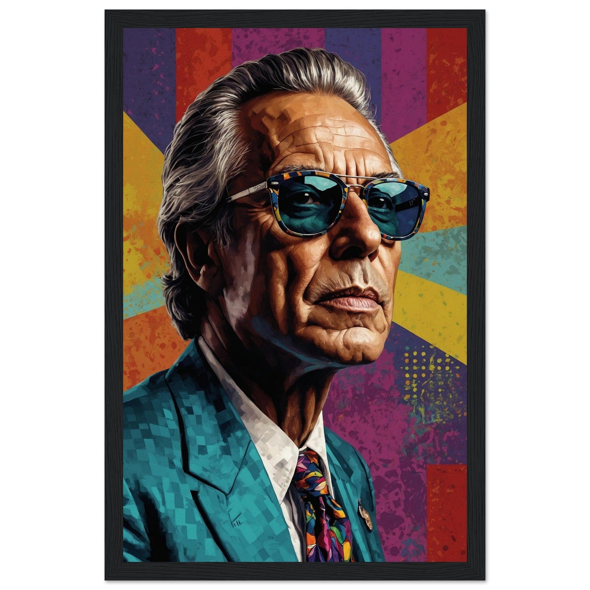 Cultural Icons: Vibrant Portraiture Print Material Modern Masterpieces 28x43 cm / XL (11x17″) Premium Matte Paper Wooden Framed Poster Vertical