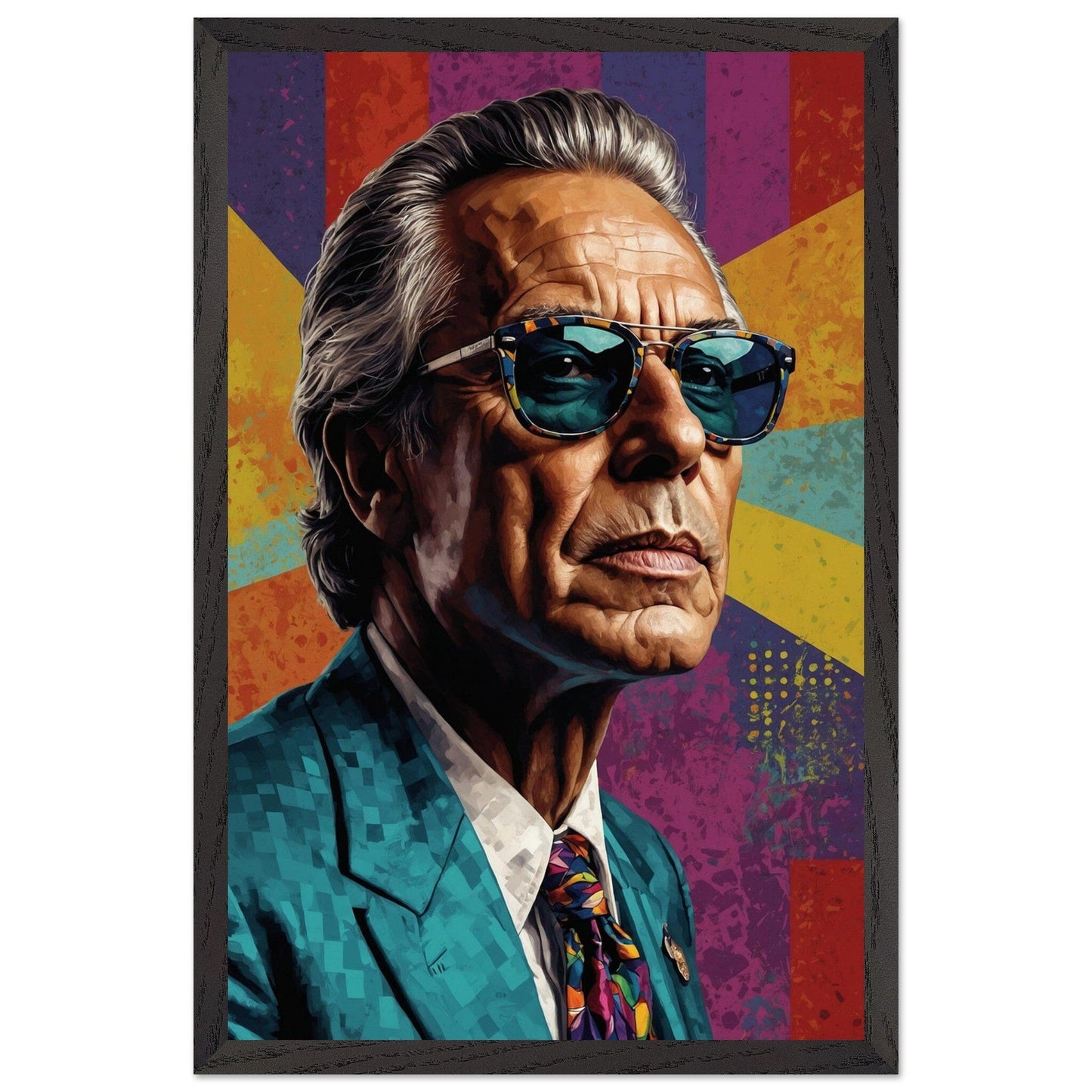 Cultural Icons: Vibrant Portraiture Print Material Modern Masterpieces 28x43 cm / XL (11x17″) Premium Wooden Framed Poster With Premium Matte Paper Vertical