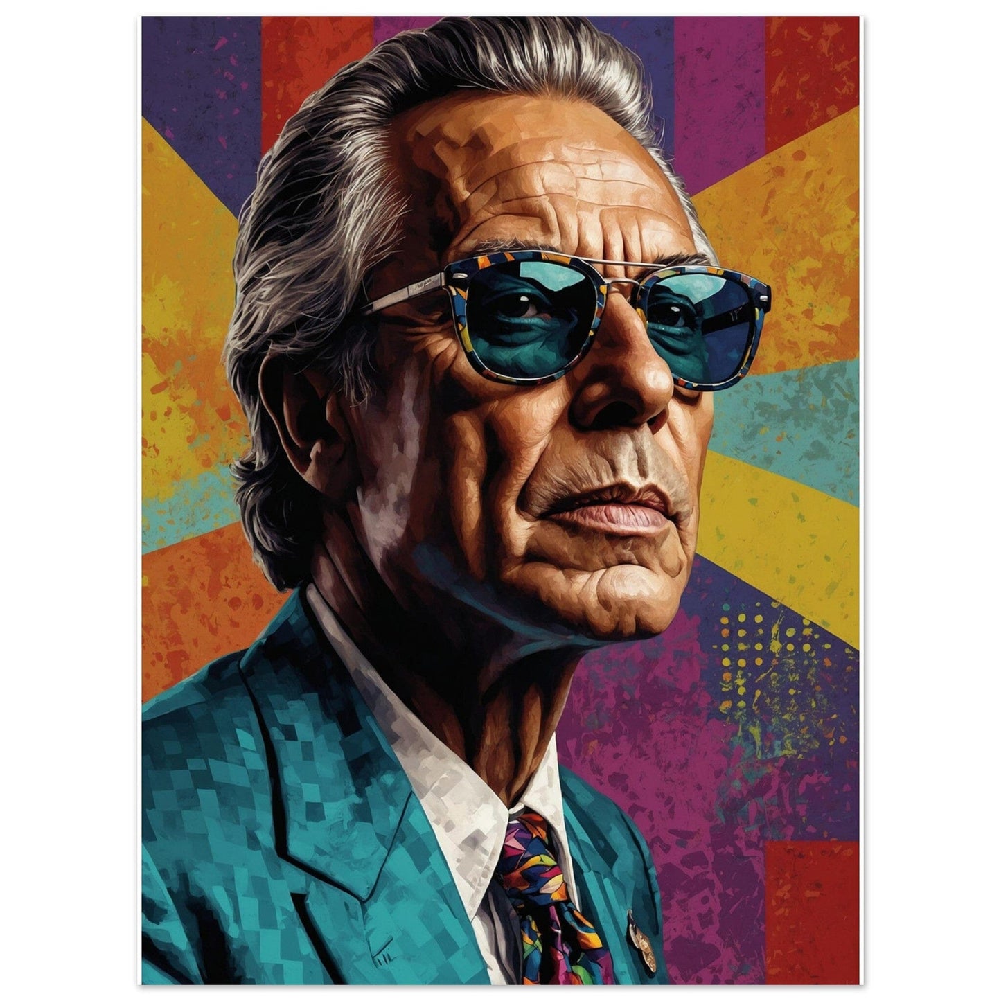 Cultural Icons: Vibrant Portraiture Print Material Modern Masterpieces 45x60 cm / 18x24″ Aluminum Print Vertical