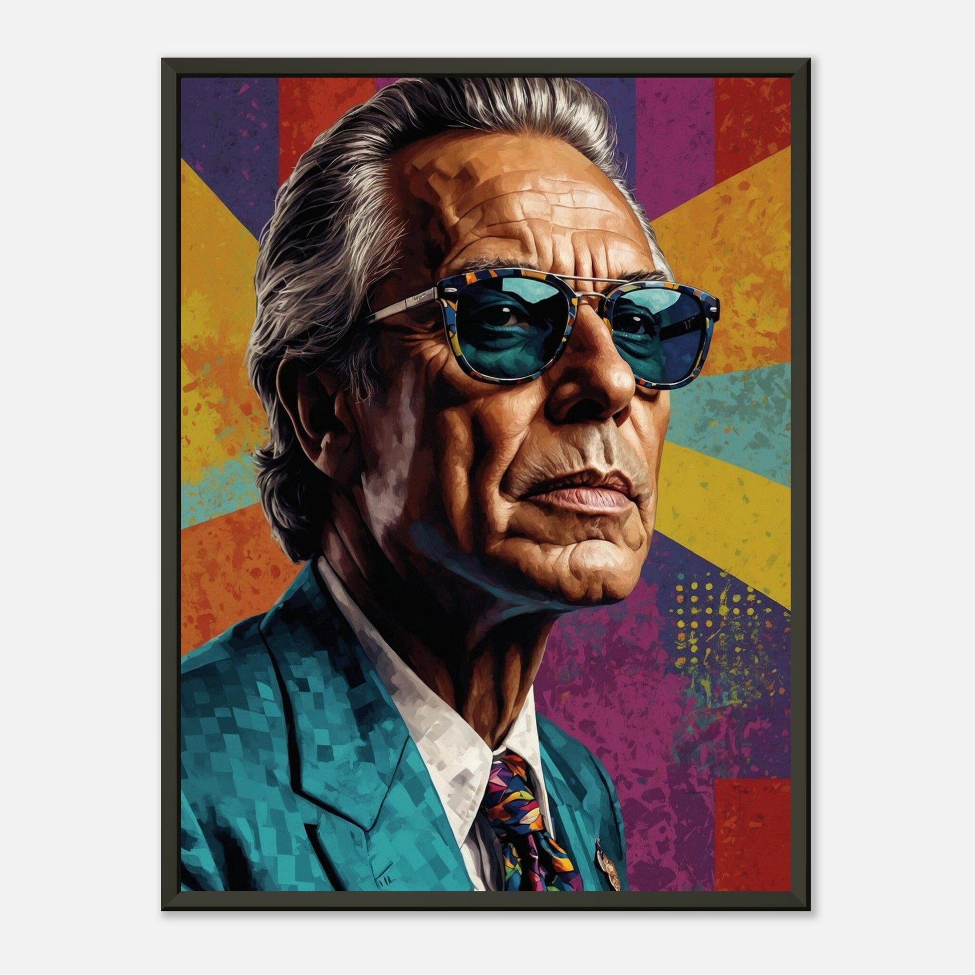 Cultural Icons: Vibrant Portraiture Print Material Modern Masterpieces 45x60 cm / 18x24″ Premium Matte Paper Metal Framed Poster Vertical