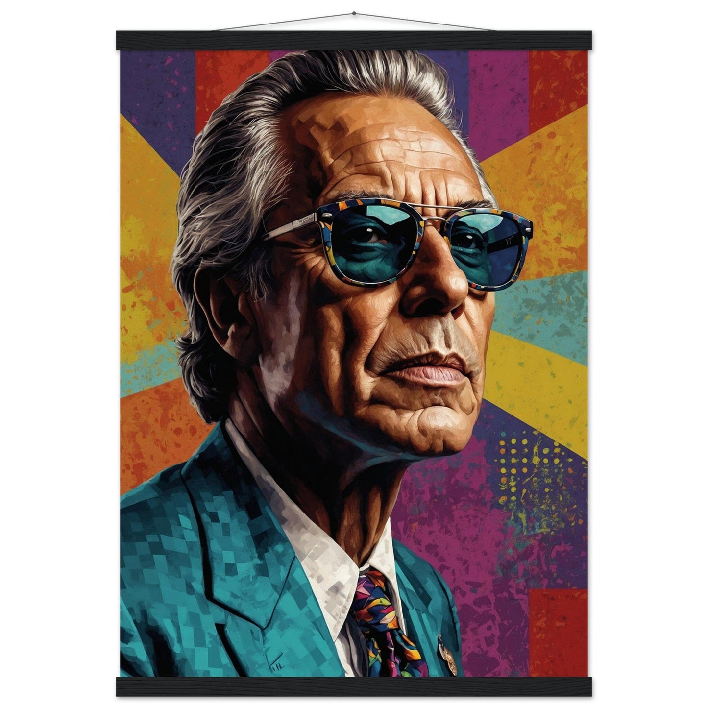 Cultural Icons: Vibrant Portraiture Print Material Modern Masterpieces 50x70 cm / 20x28″ Premium Matte Paper Poster with Hanger Vertical