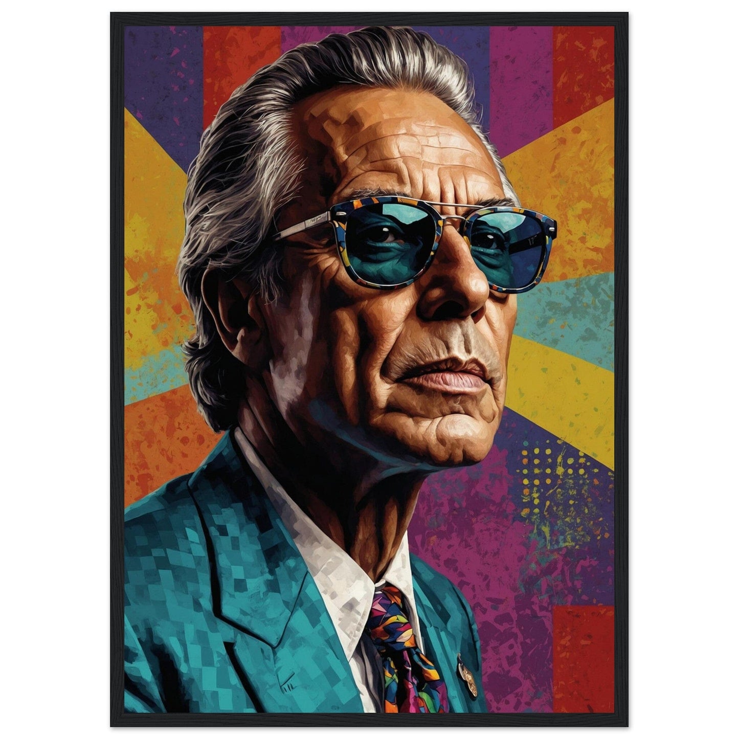 Cultural Icons: Vibrant Portraiture Print Material Modern Masterpieces 50x70 cm / 20x28″ Premium Matte Paper Wooden Framed Poster Vertical
