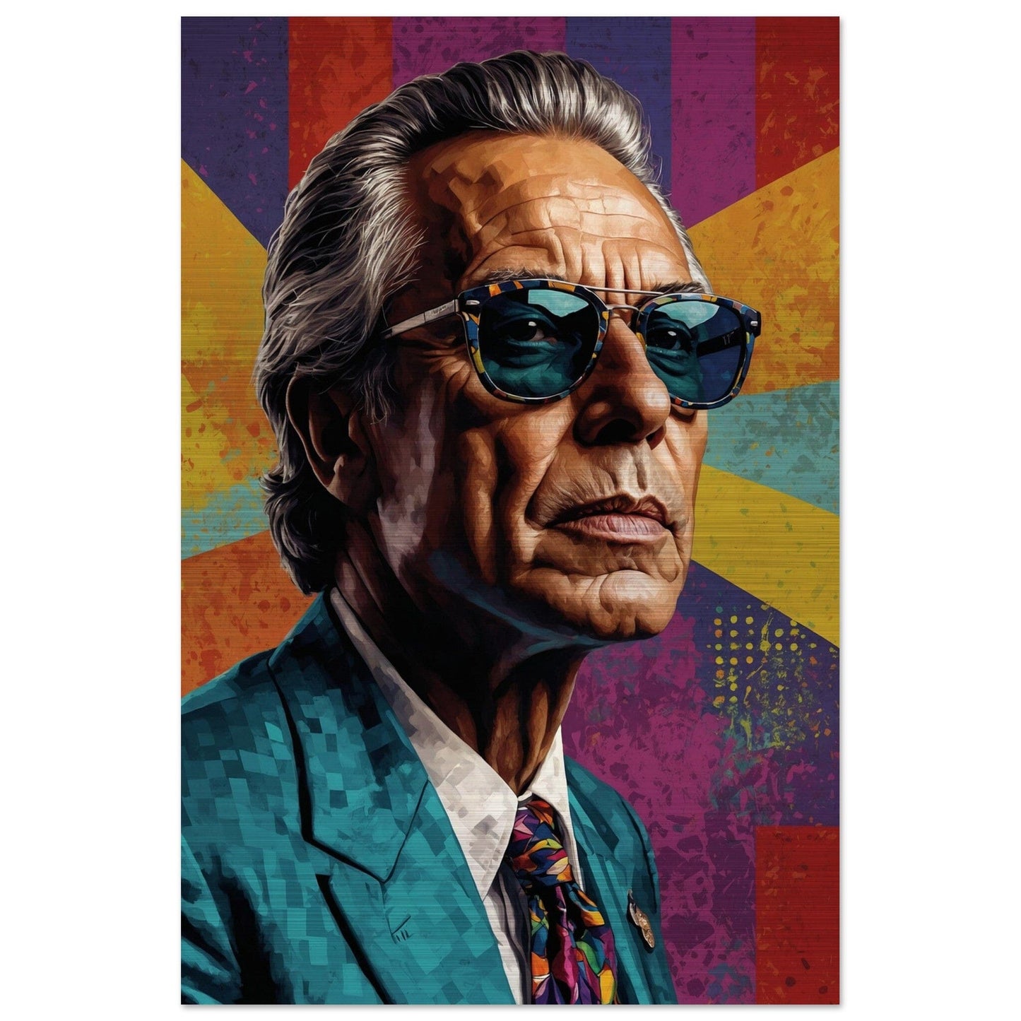 Cultural Icons: Vibrant Portraiture Print Material Modern Masterpieces 60x90 cm / 24x36″ Brushed Aluminum Print Vertical