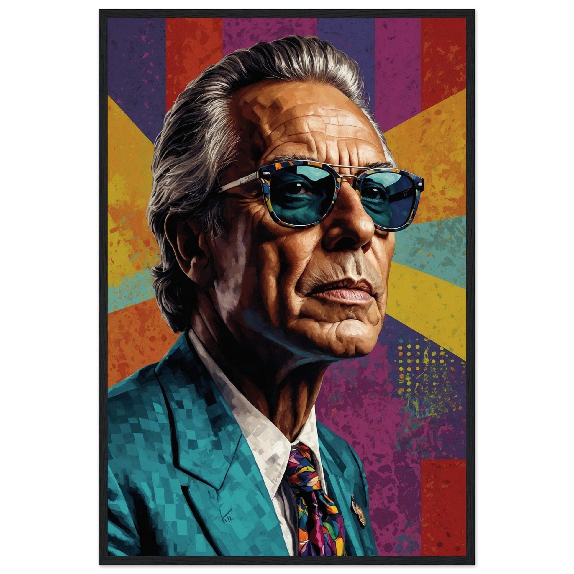 Cultural Icons: Vibrant Portraiture Print Material Modern Masterpieces 60x90 cm / 24x36″ Premium Matte Paper Wooden Framed Poster Vertical
