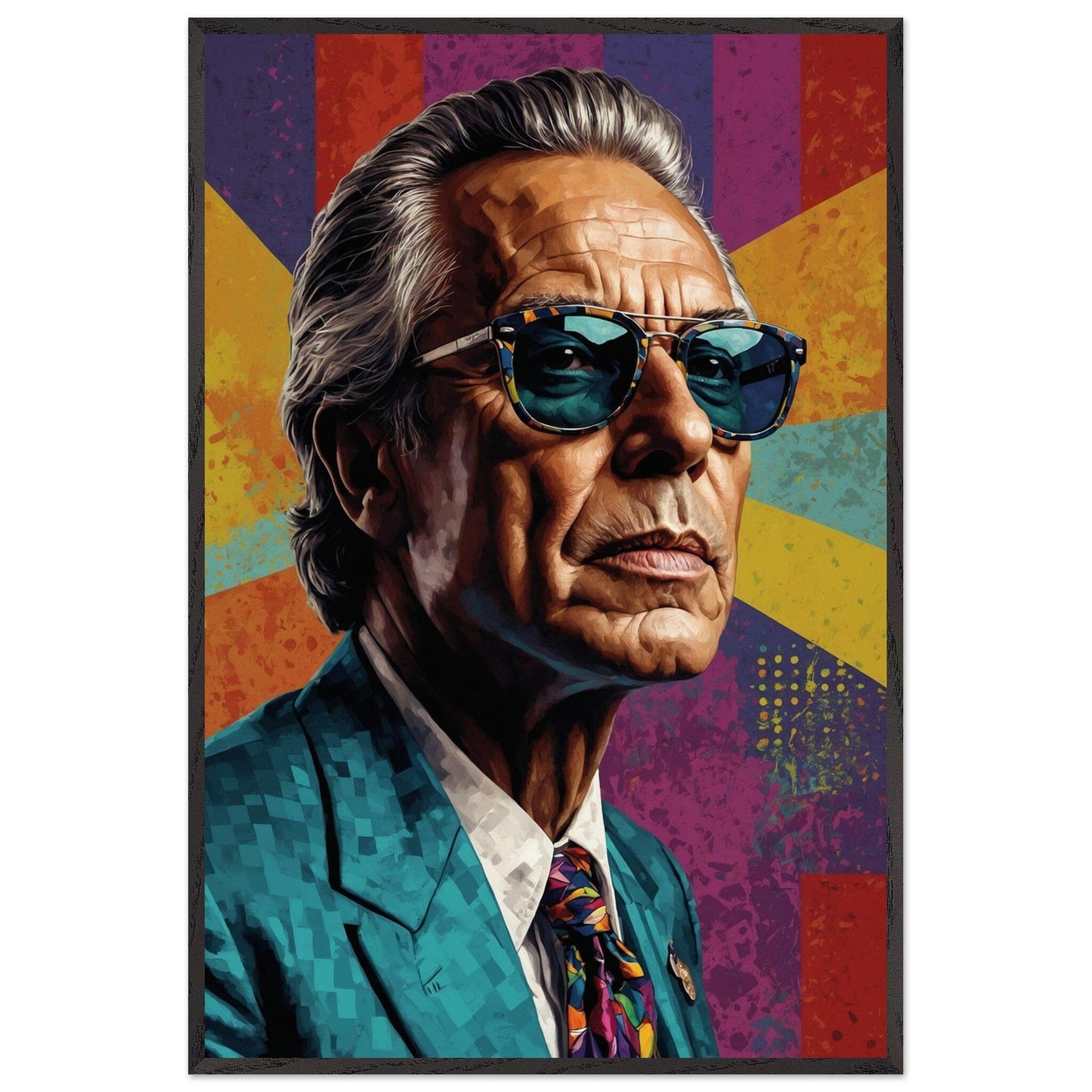 Cultural Icons: Vibrant Portraiture Print Material Modern Masterpieces 60x90 cm / 24x36″ Premium Wooden Framed Poster With Premium Matte Paper Vertical