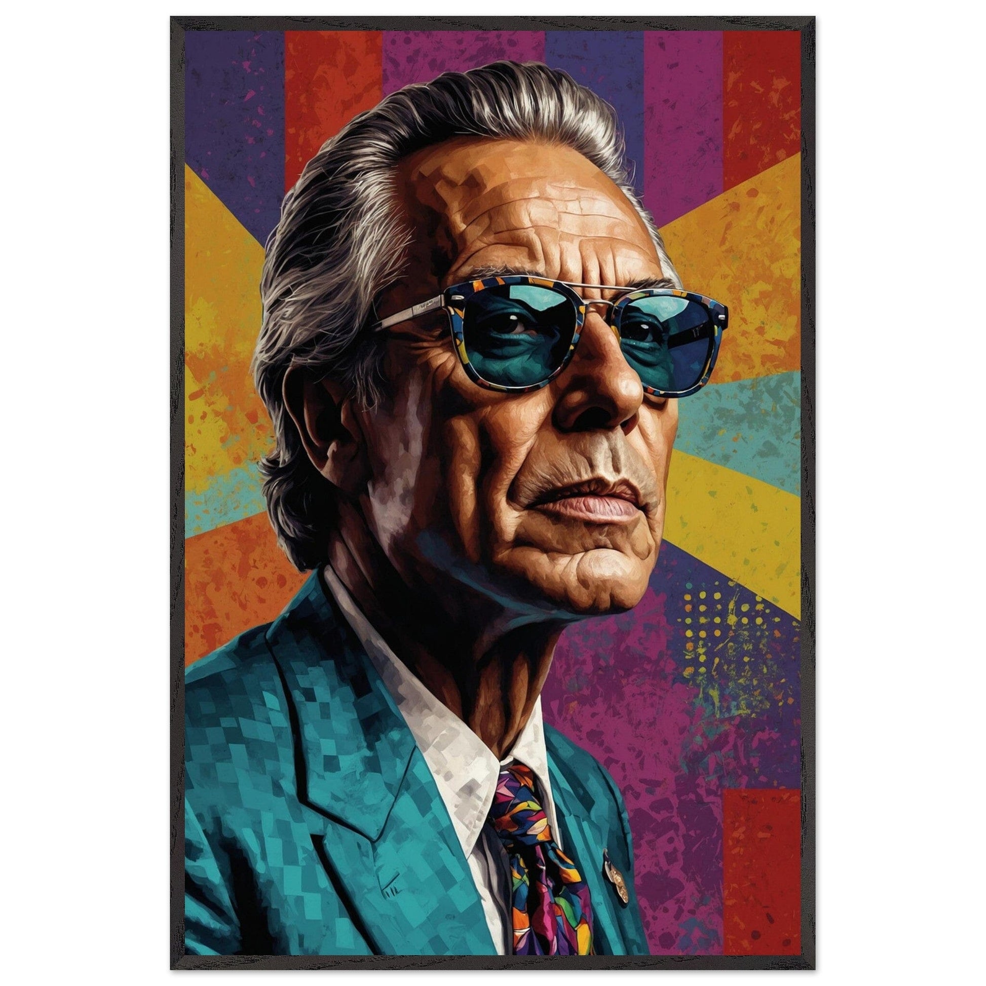 Cultural Icons: Vibrant Portraiture Print Material Modern Masterpieces 60x90 cm / 24x36″ Premium Wooden Framed Poster With Premium Matte Paper Vertical