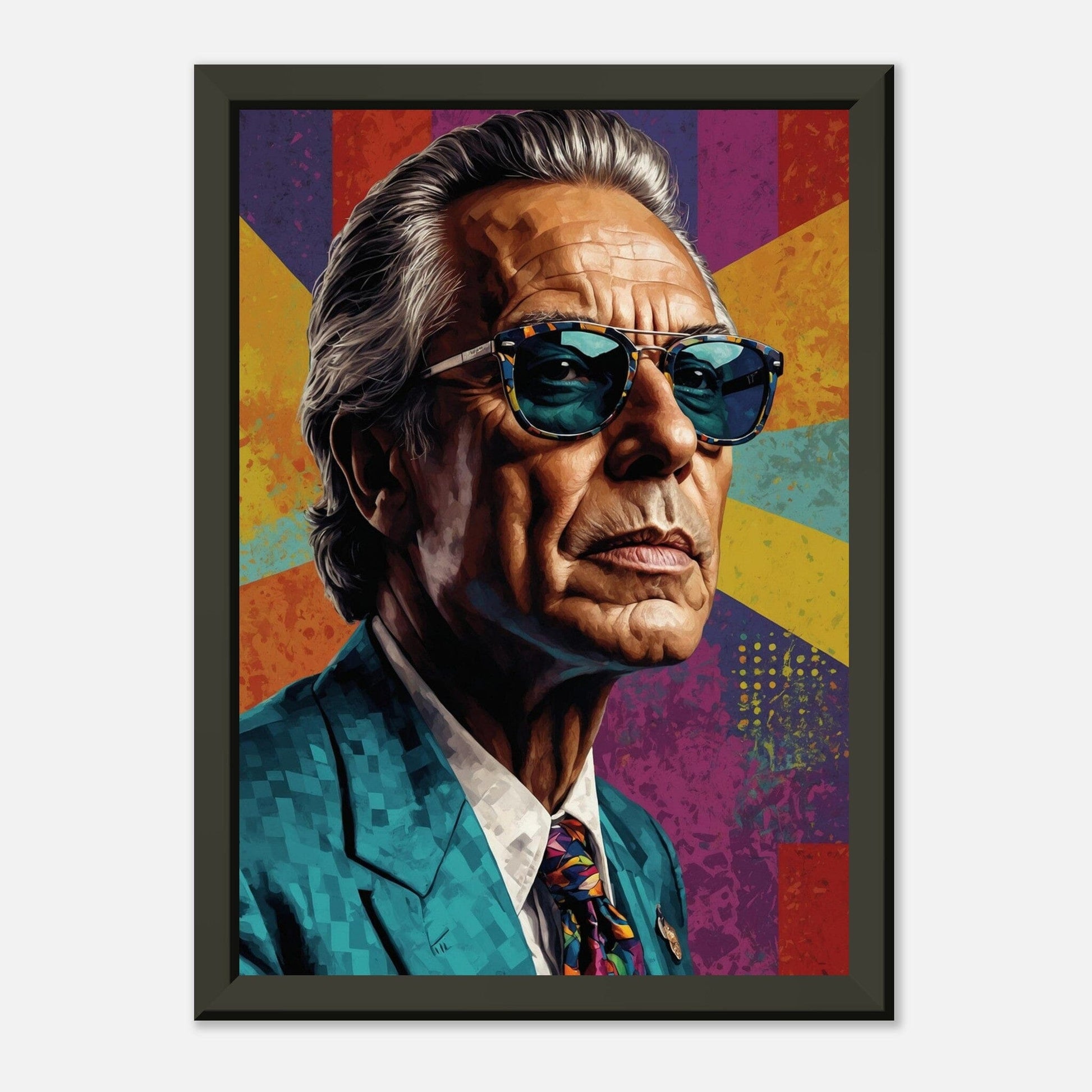 Cultural Icons: Vibrant Portraiture Print Material Modern Masterpieces A4 21x29.7 cm / 8x12″ Premium Matte Paper Metal Framed Poster Vertical