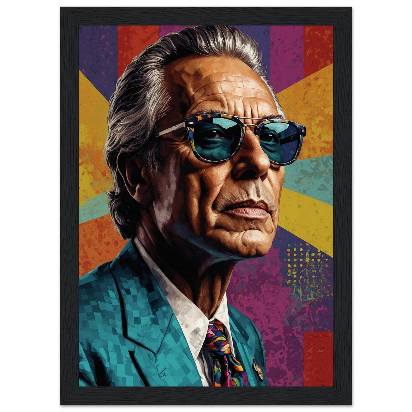 Cultural Icons: Vibrant Portraiture Print Material Modern Masterpieces A4 21x29.7 cm / 8x12″ Premium Matte Paper Wooden Framed Poster Vertical