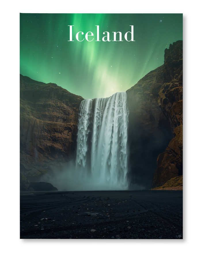 Nordlicht über Skógafoss