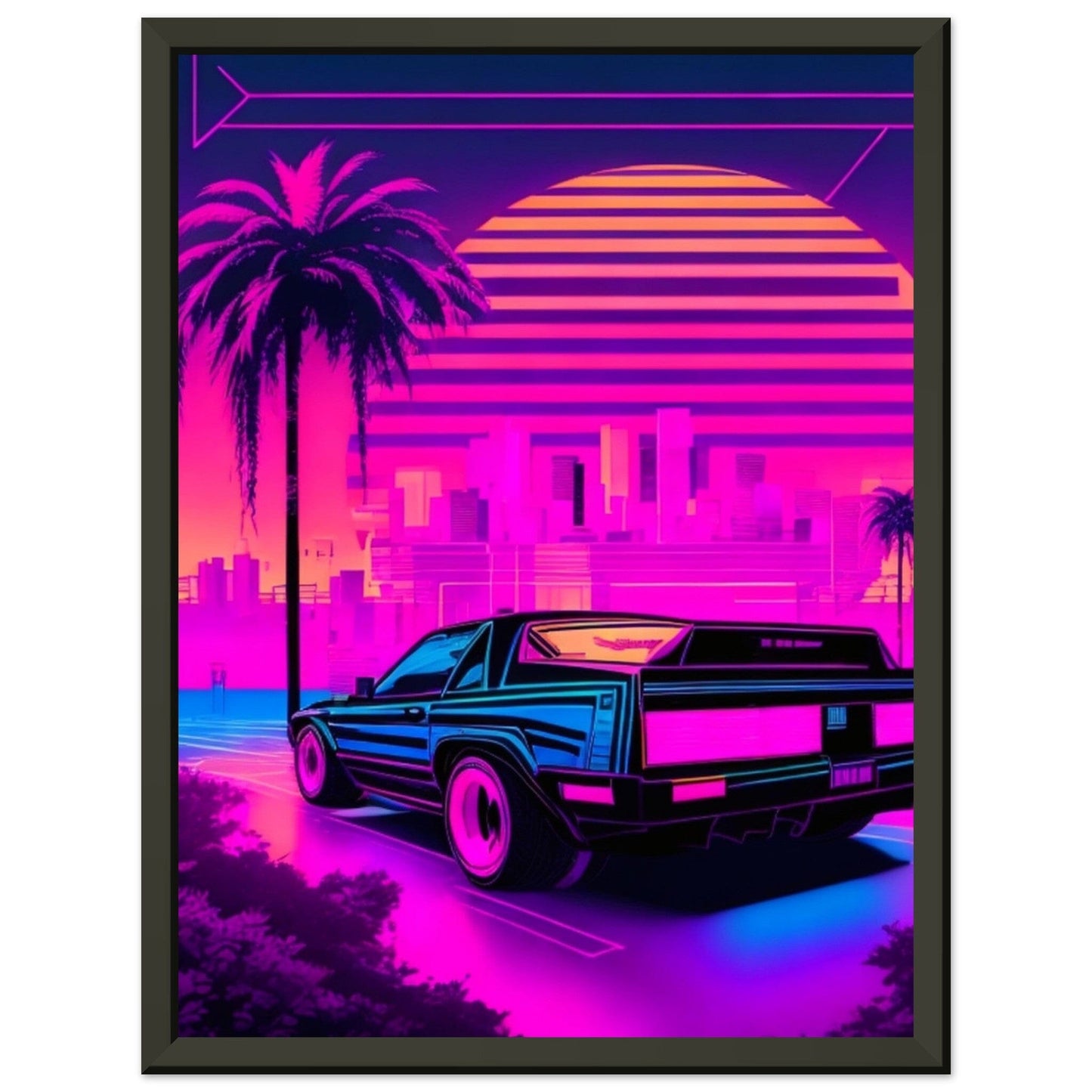Neon Dreams: A Journey Through Synthwave Nostalgia Print Material Modern Masterpieces 30x40 cm / 12x16″ 