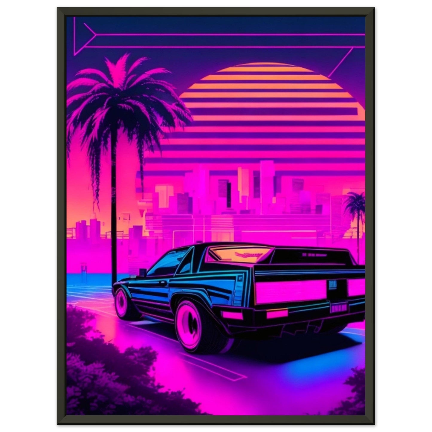 Neon Dreams: A Journey Through Synthwave Nostalgia Print Material Modern Masterpieces 45x60 cm / 18x24″ 