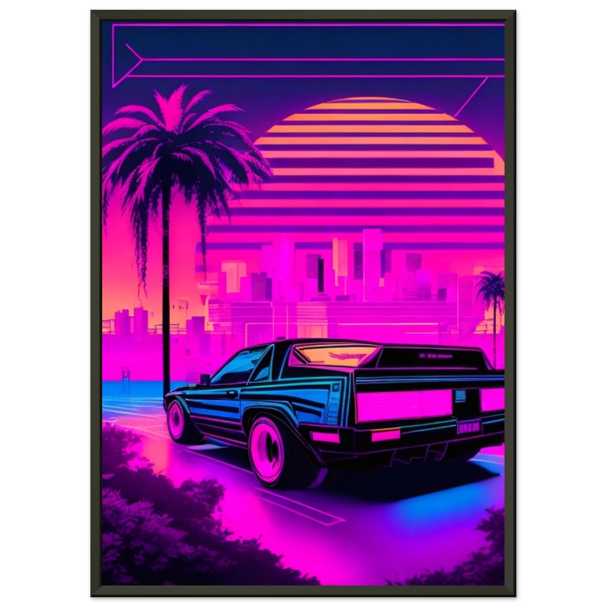 Neon Dreams: A Journey Through Synthwave Nostalgia Print Material Modern Masterpieces 50x70 cm / 20x28″ 