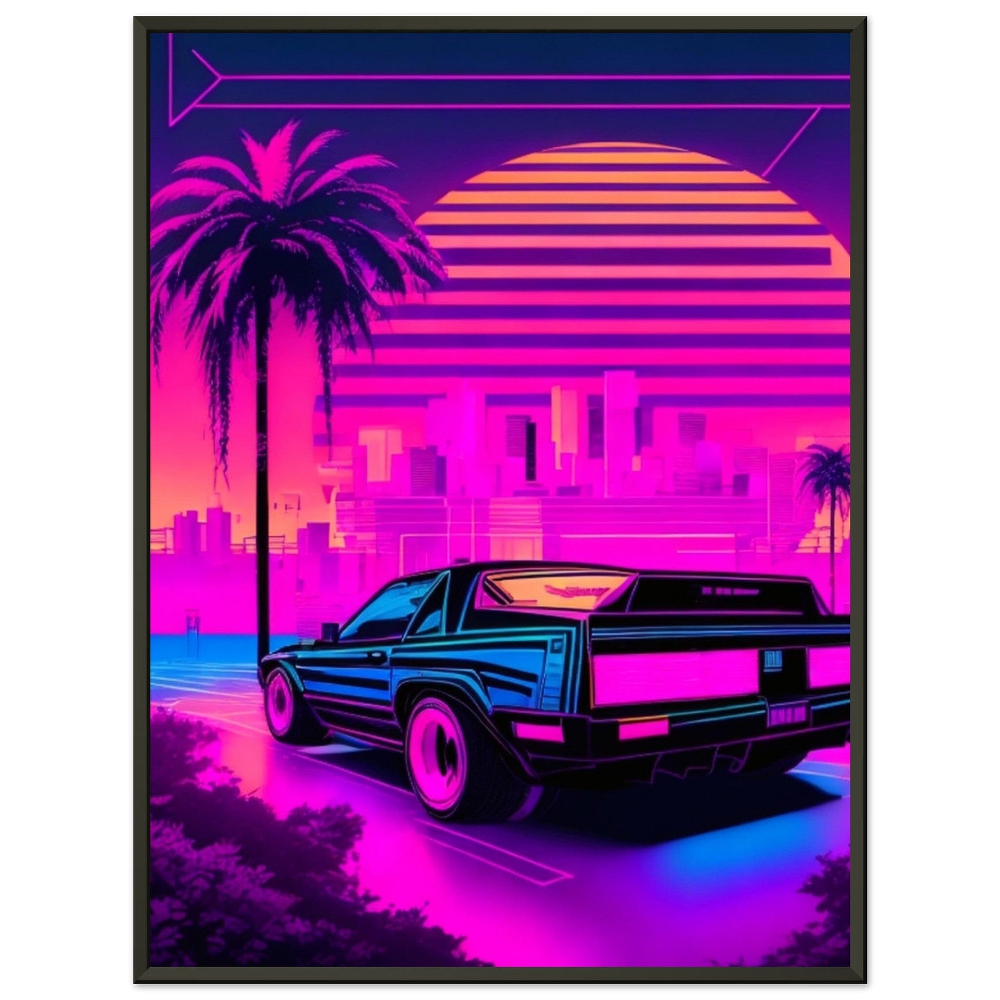 Neon Dreams: A Journey Through Synthwave Nostalgia Print Material Modern Masterpieces 60x80 cm / 24x32″ 