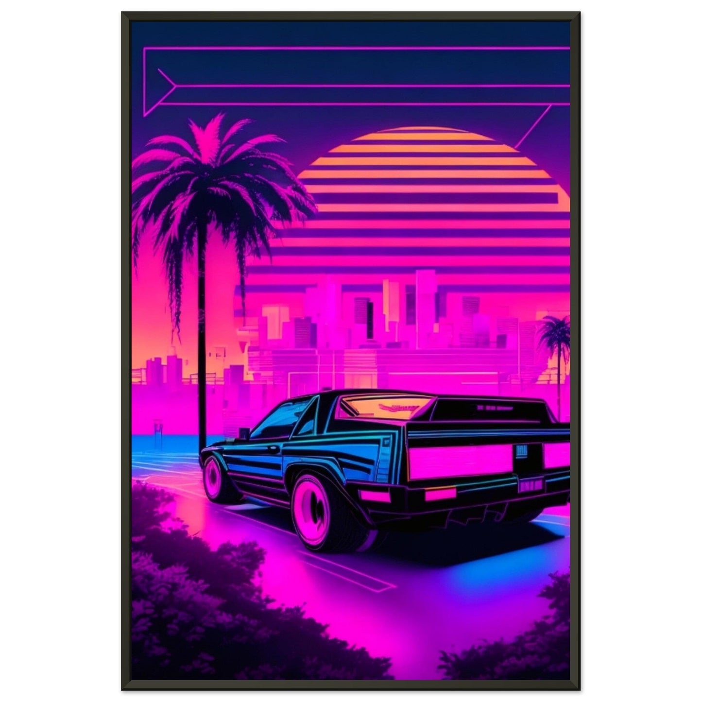 Neon Dreams: A Journey Through Synthwave Nostalgia Print Material Modern Masterpieces 60x90 cm / 24x36″ 