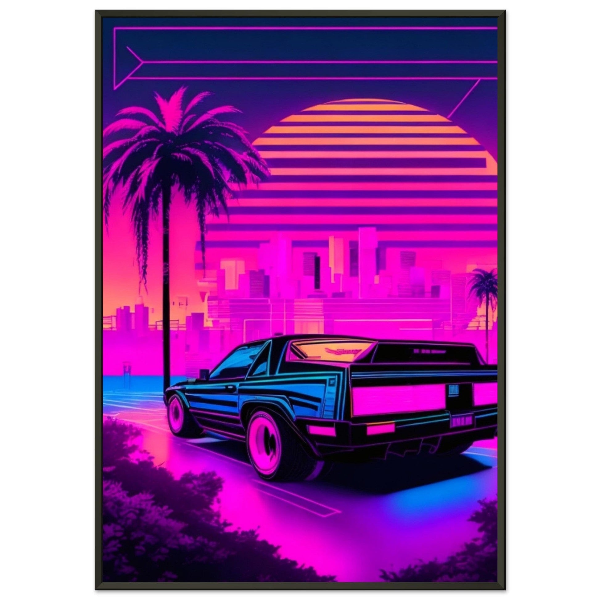 Neon Dreams: A Journey Through Synthwave Nostalgia Print Material Modern Masterpieces 70x100 cm / 28x40″ 
