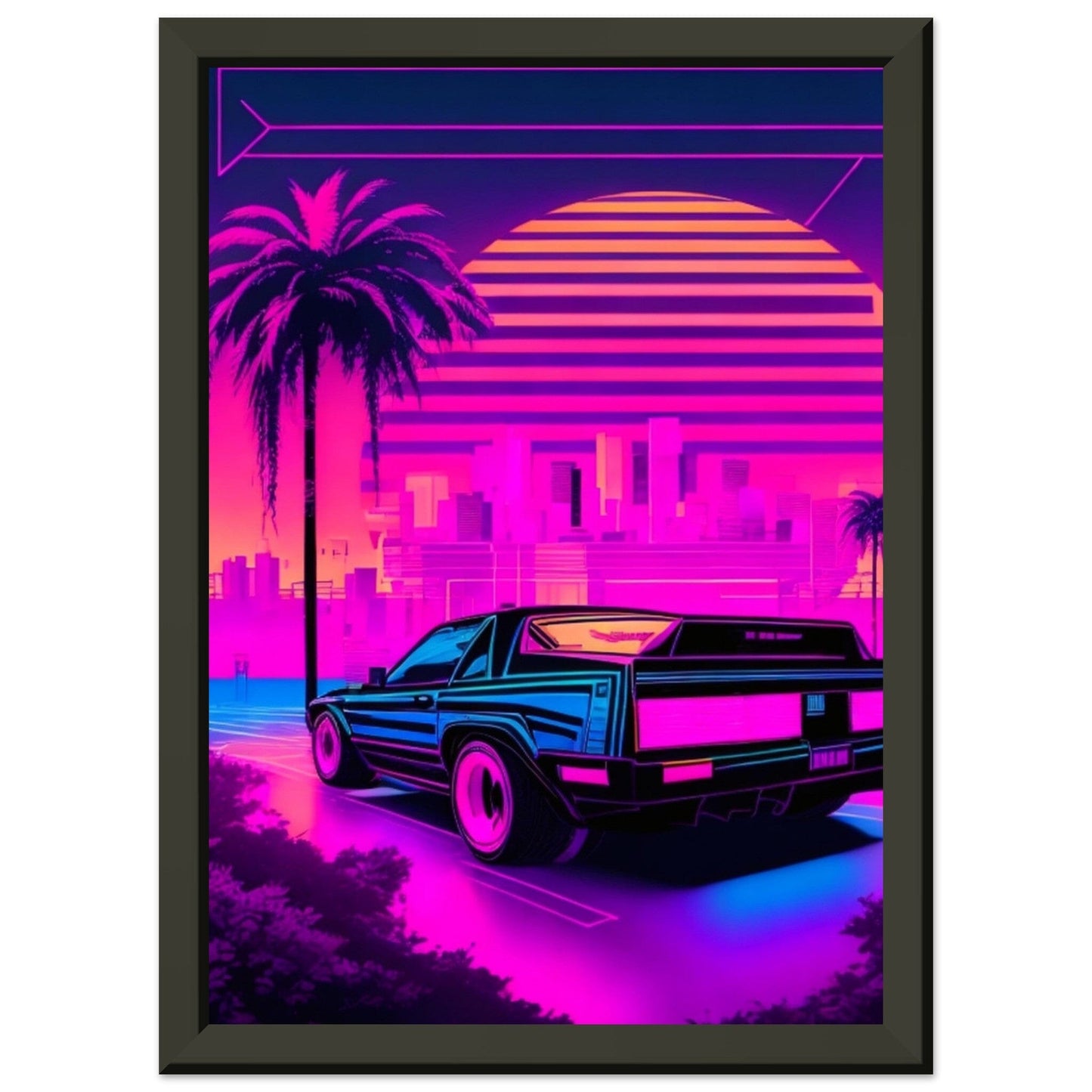 Neon Dreams: A Journey Through Synthwave Nostalgia Print Material Modern Masterpieces A4 21x29.7 cm / 8x12″ 