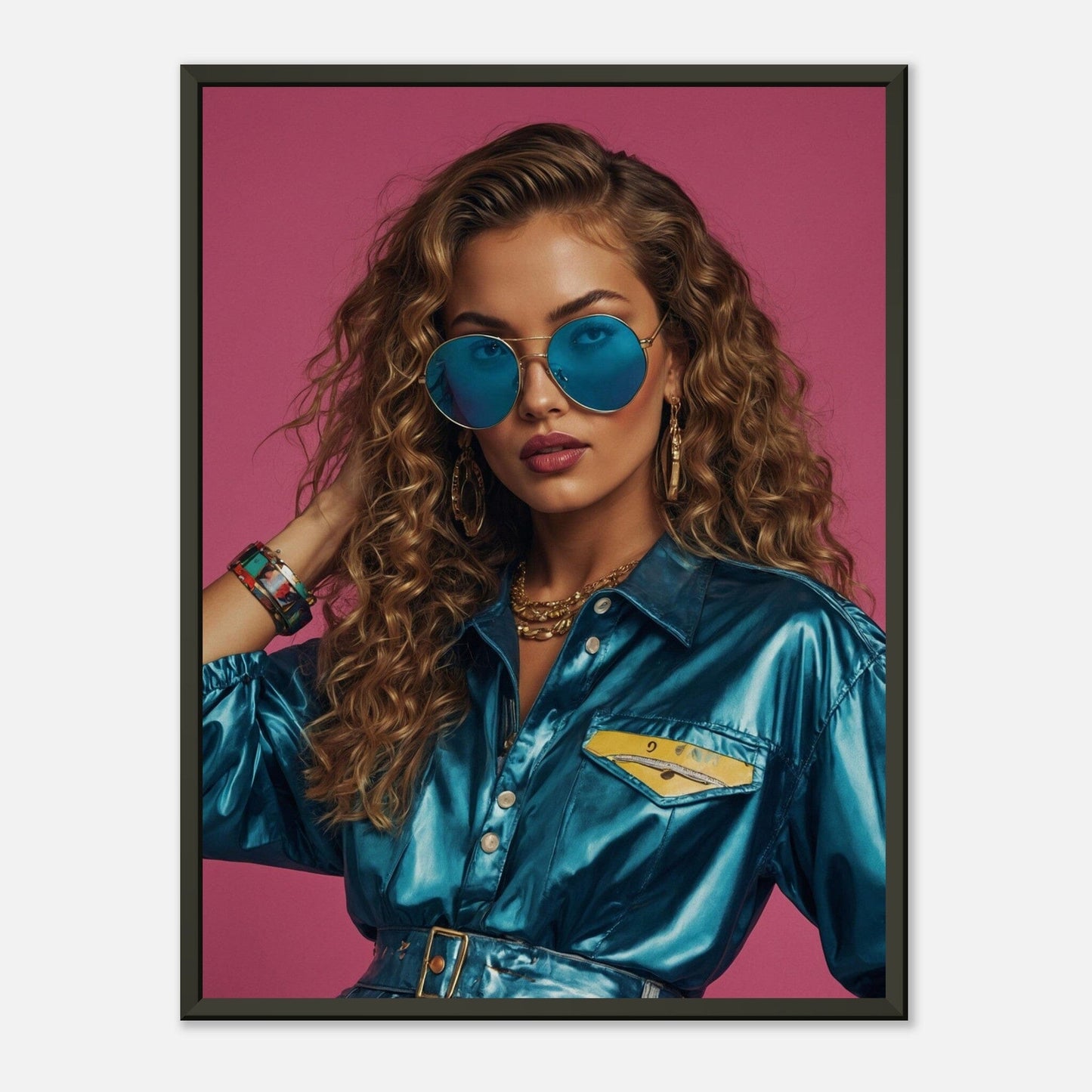 Neon Dreamscape: Vibrant '90s Vibes Print Material Modern Masterpieces 45x60 cm / 18x24″ 