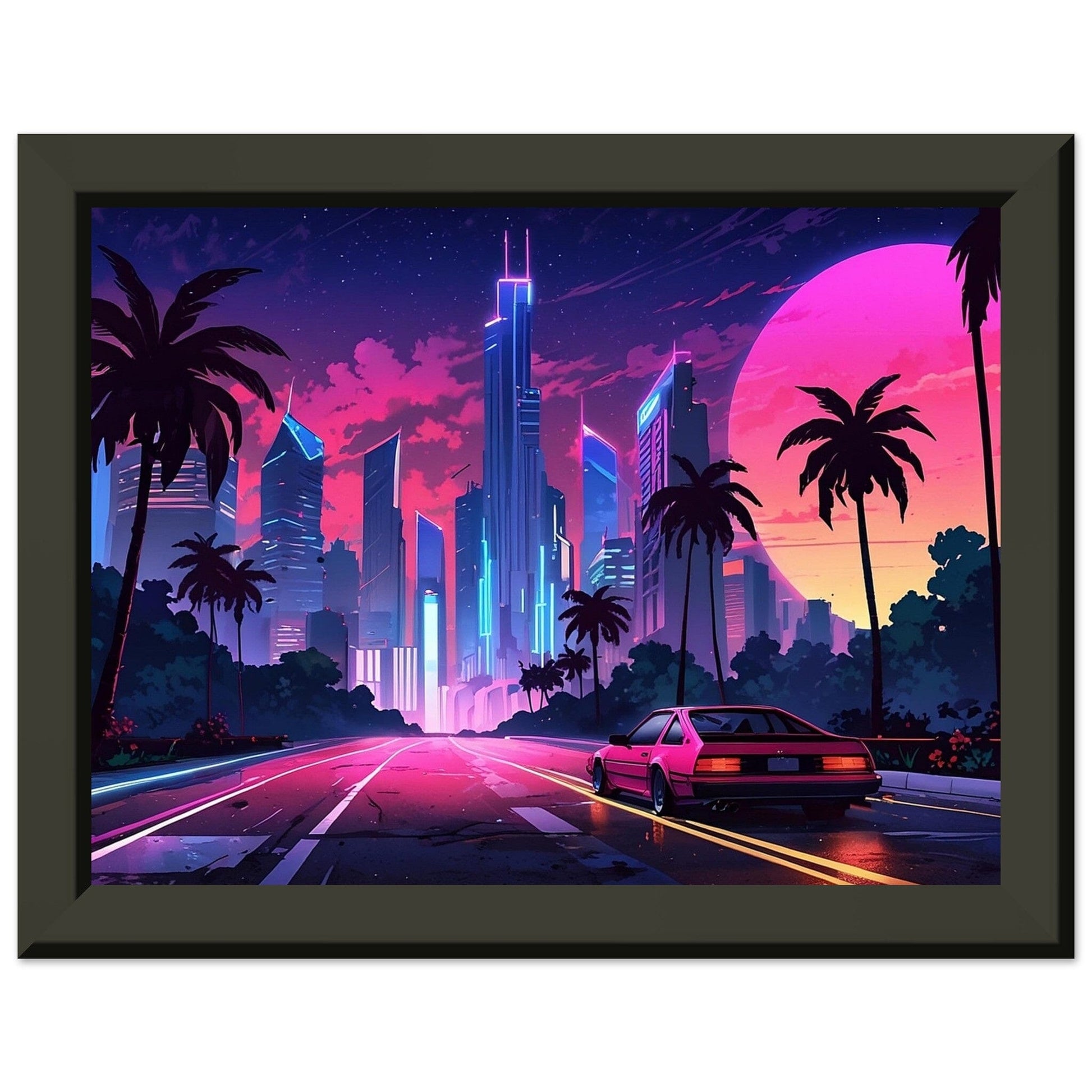 Neon Nightscape: 80s Escapade Print Material Modern Masterpieces 15x20 cm / 6x8″ 
